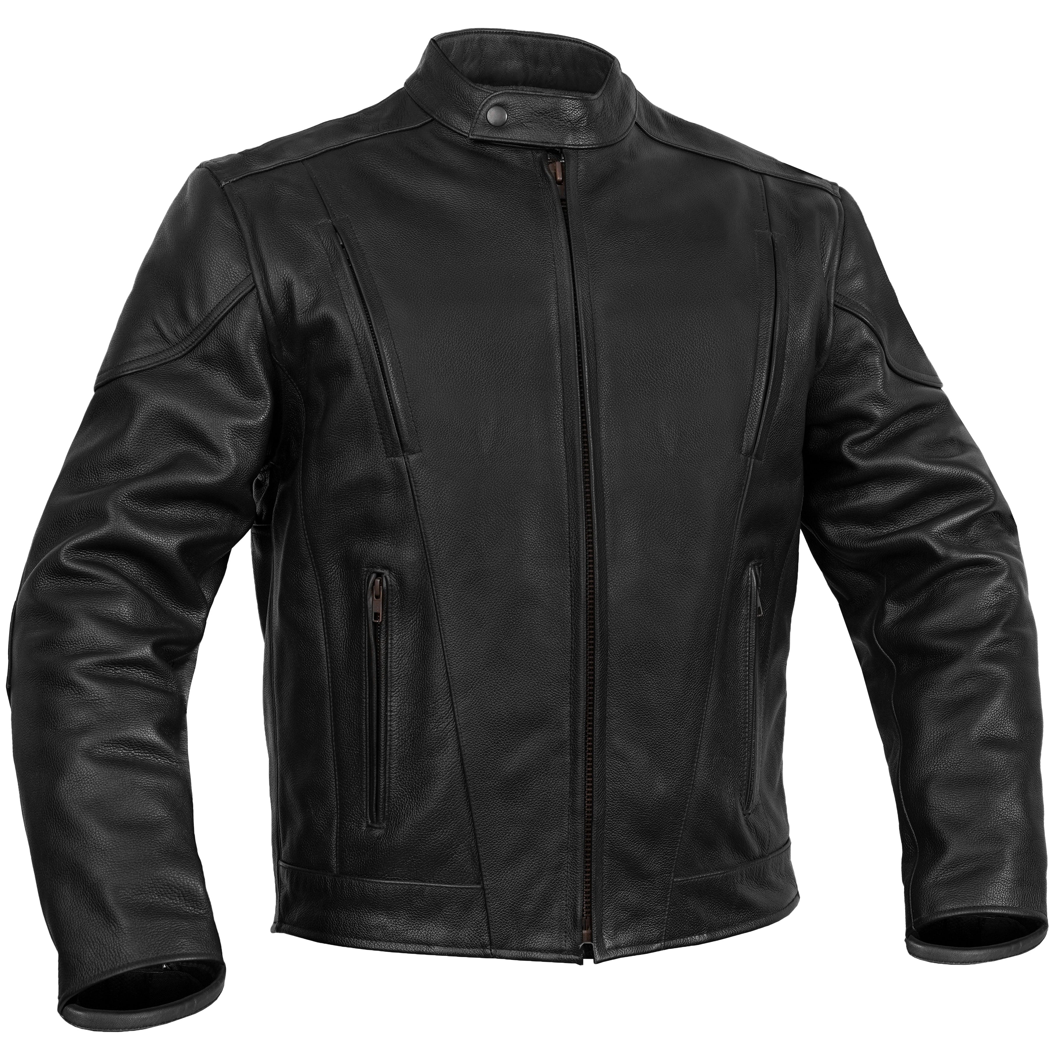 Blackout™ Men's Black  Leather Motorcycle Jacket