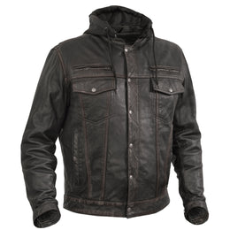 Vance™ Men's Black Leather Motorcycle Jacket