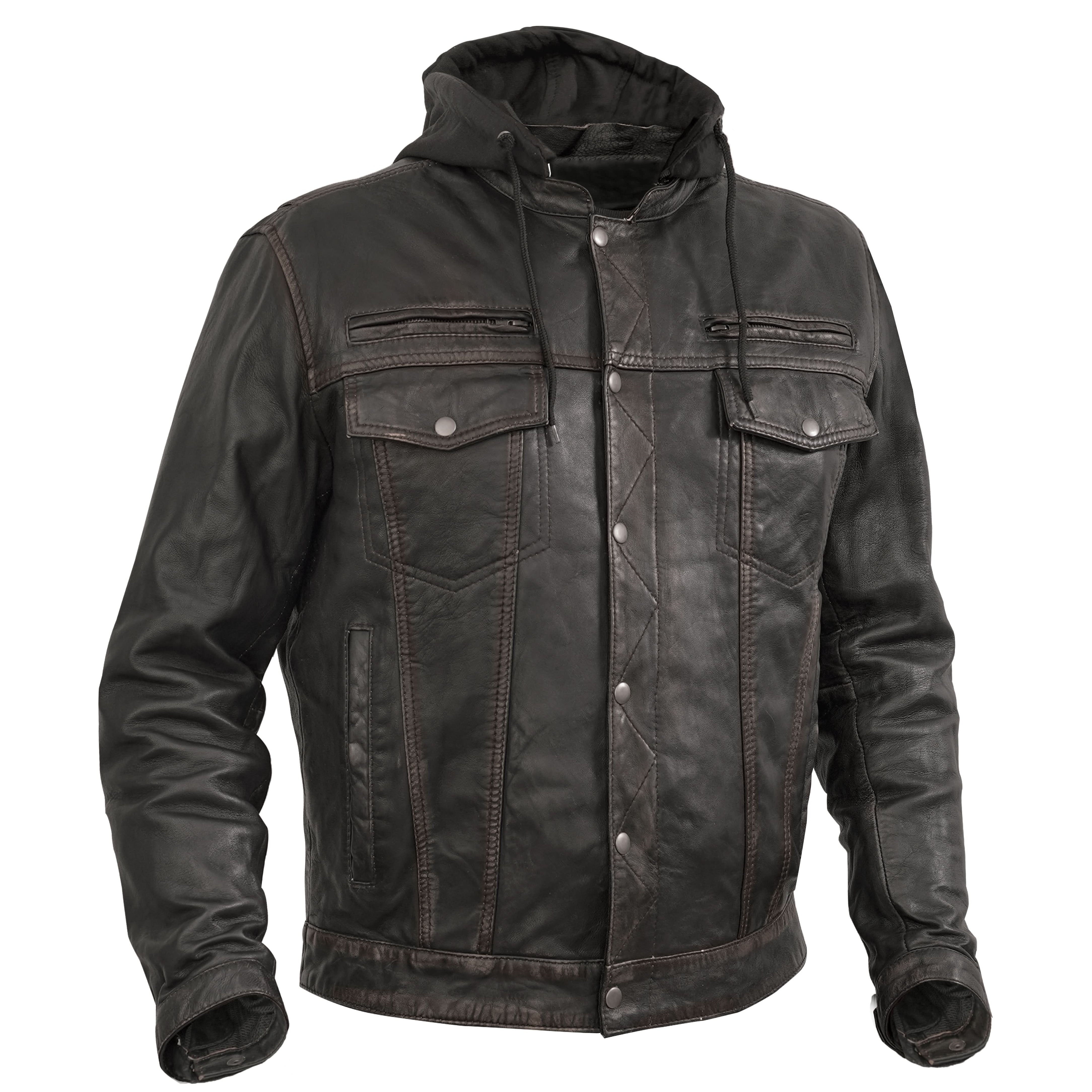 Vance™ Men's Black Leather Motorcycle Jacket