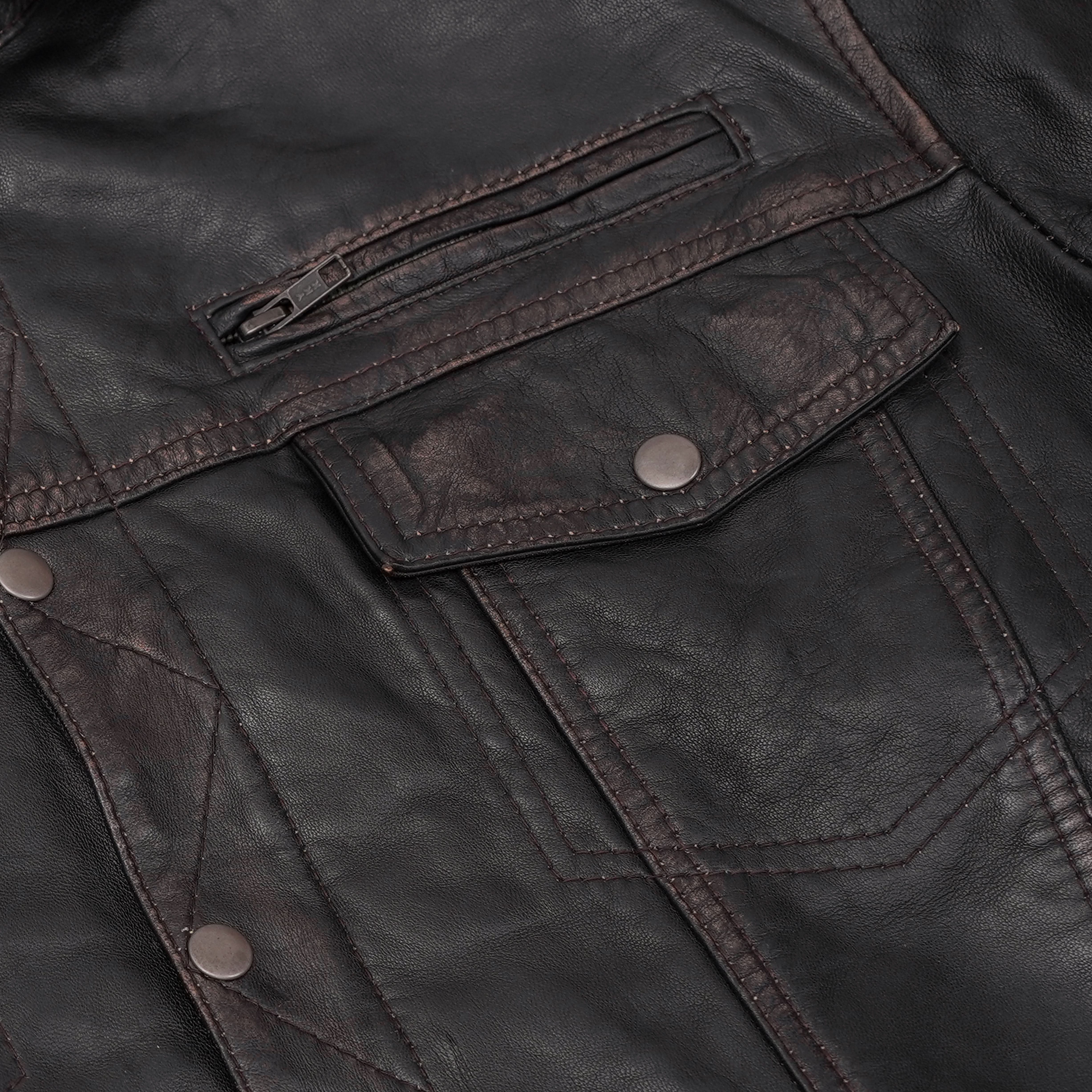 Vance™ Men's Black Leather Motorcycle Jacket