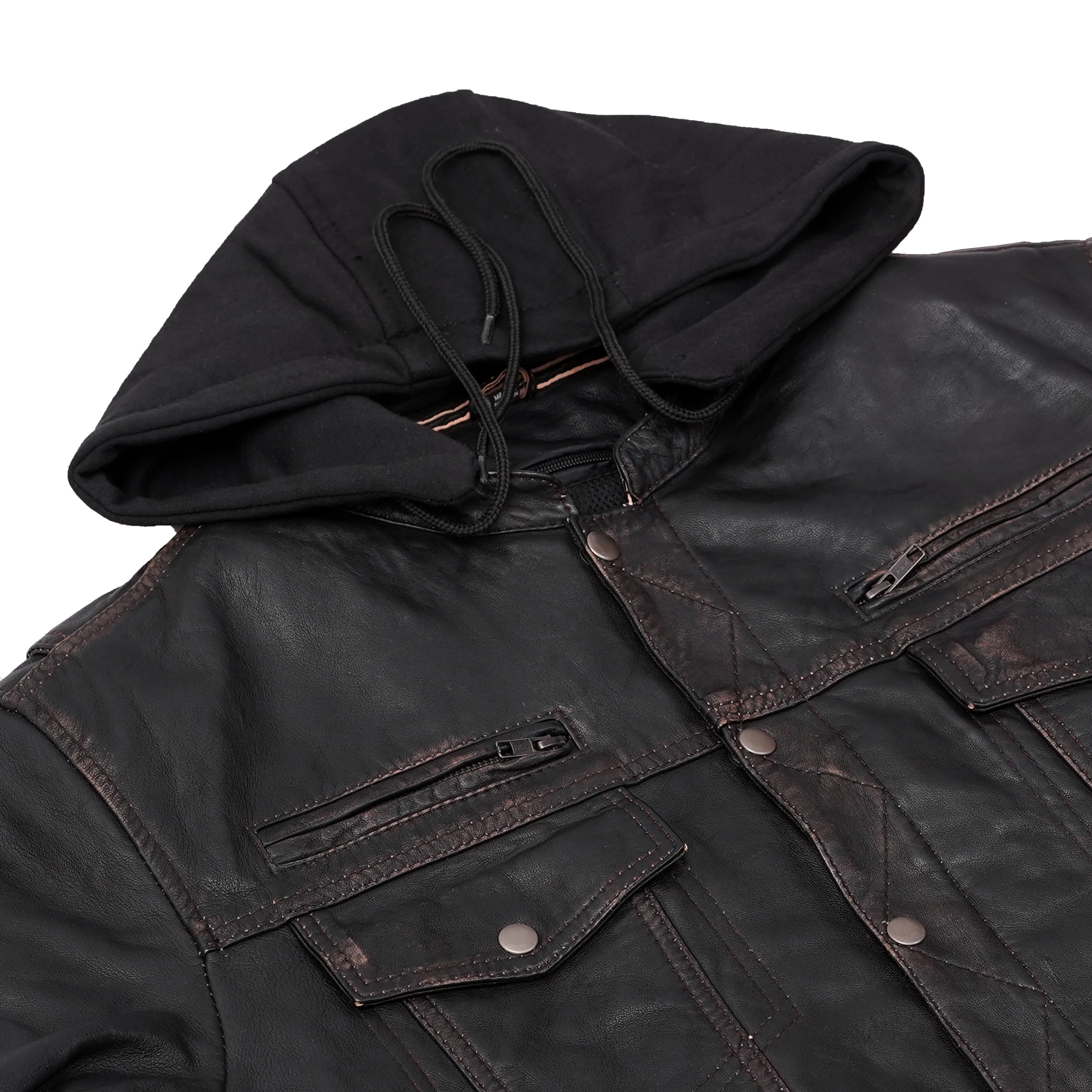 Vance™ Men's Black Leather Motorcycle Jacket