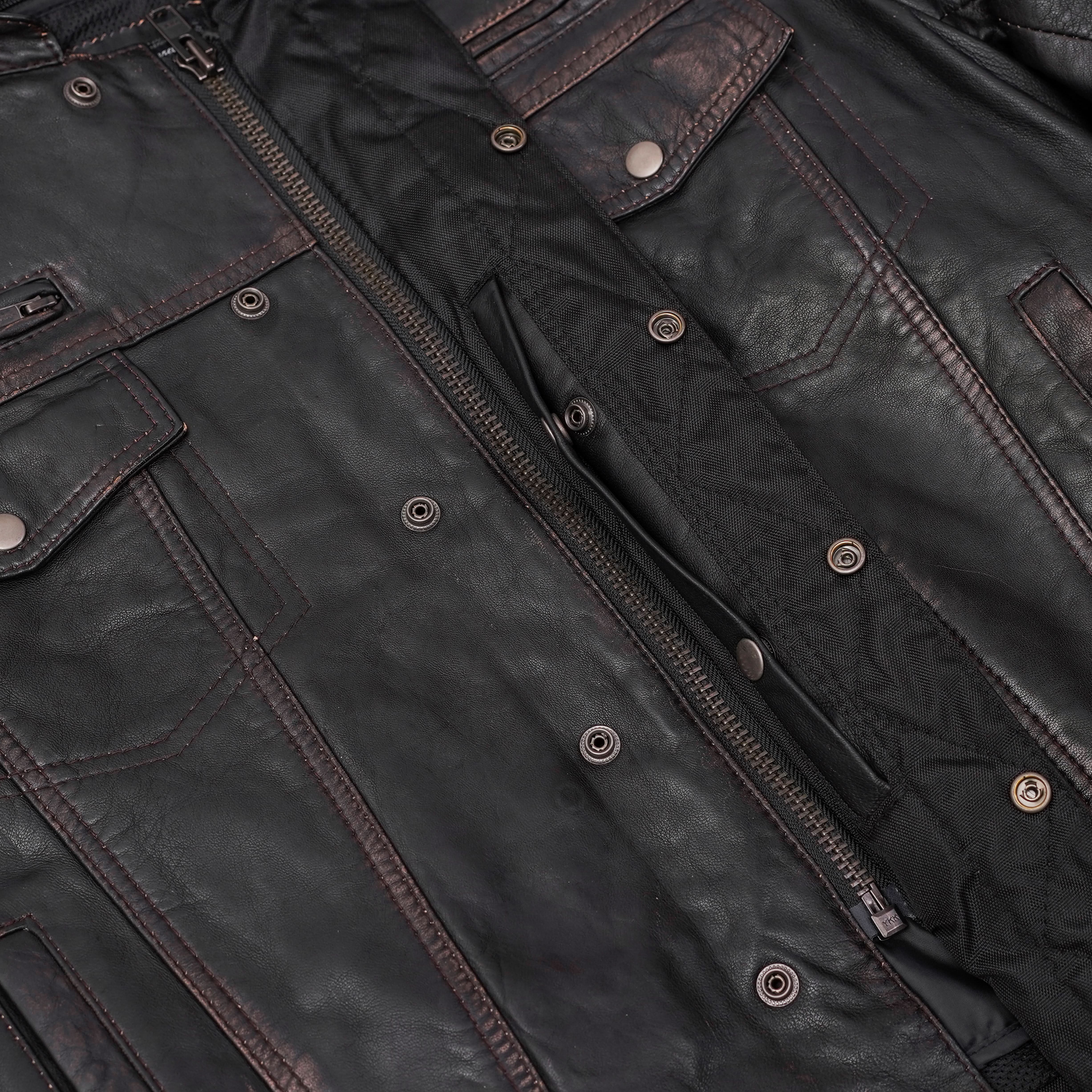 Vance™ Men's Black Leather Motorcycle Jacket