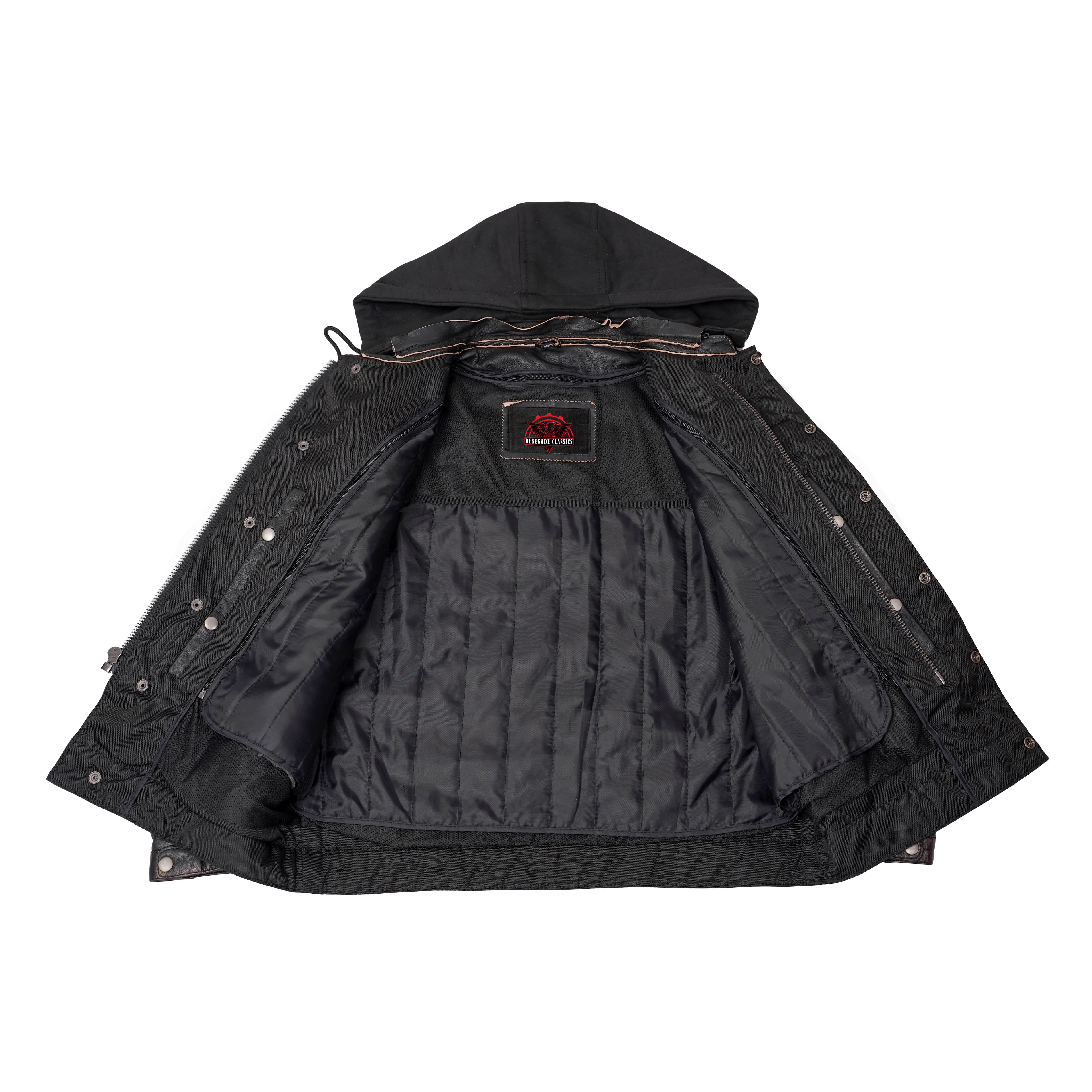 Vance™ Men's Black Leather Motorcycle Jacket