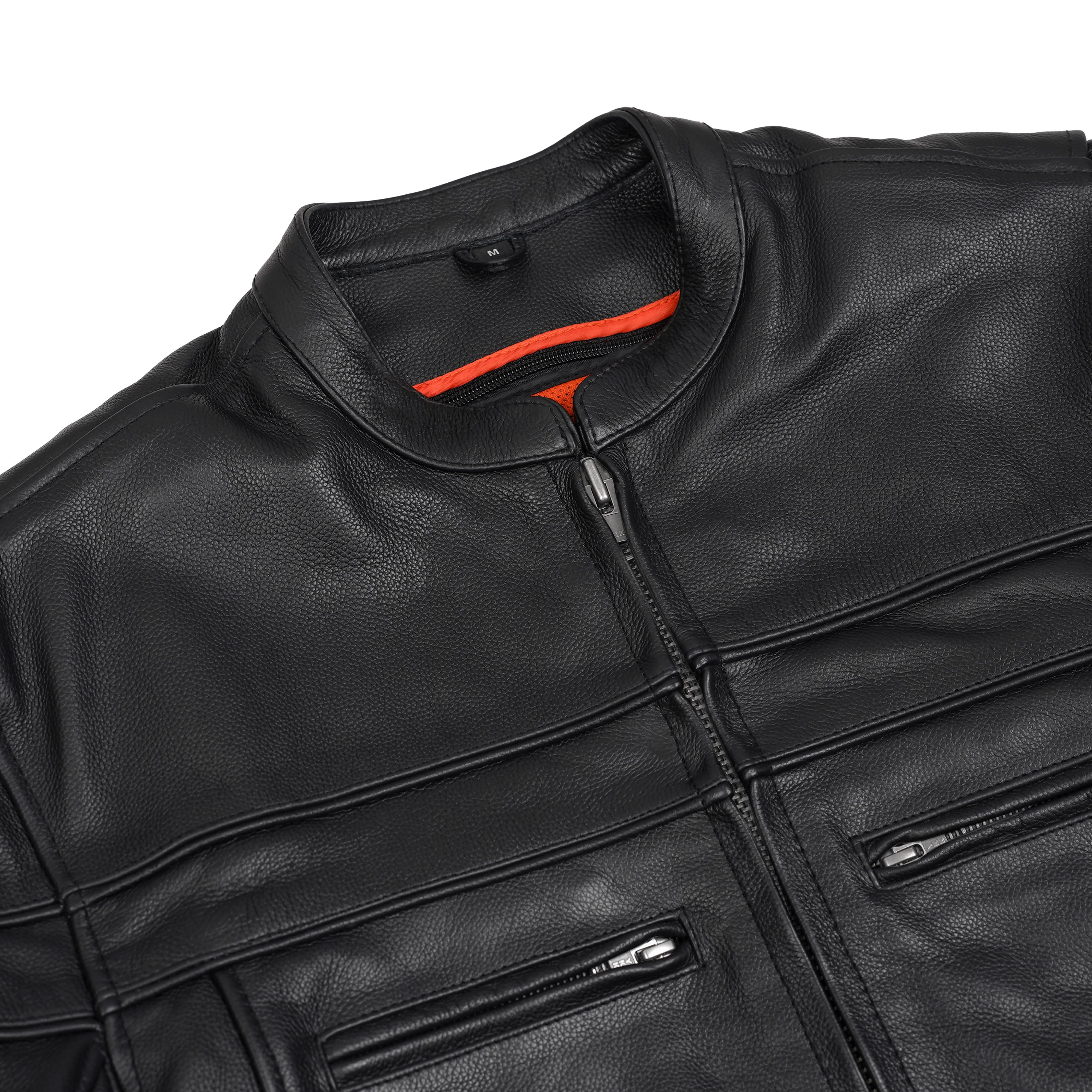 Ashster™ Leather Motorcycle Jacket