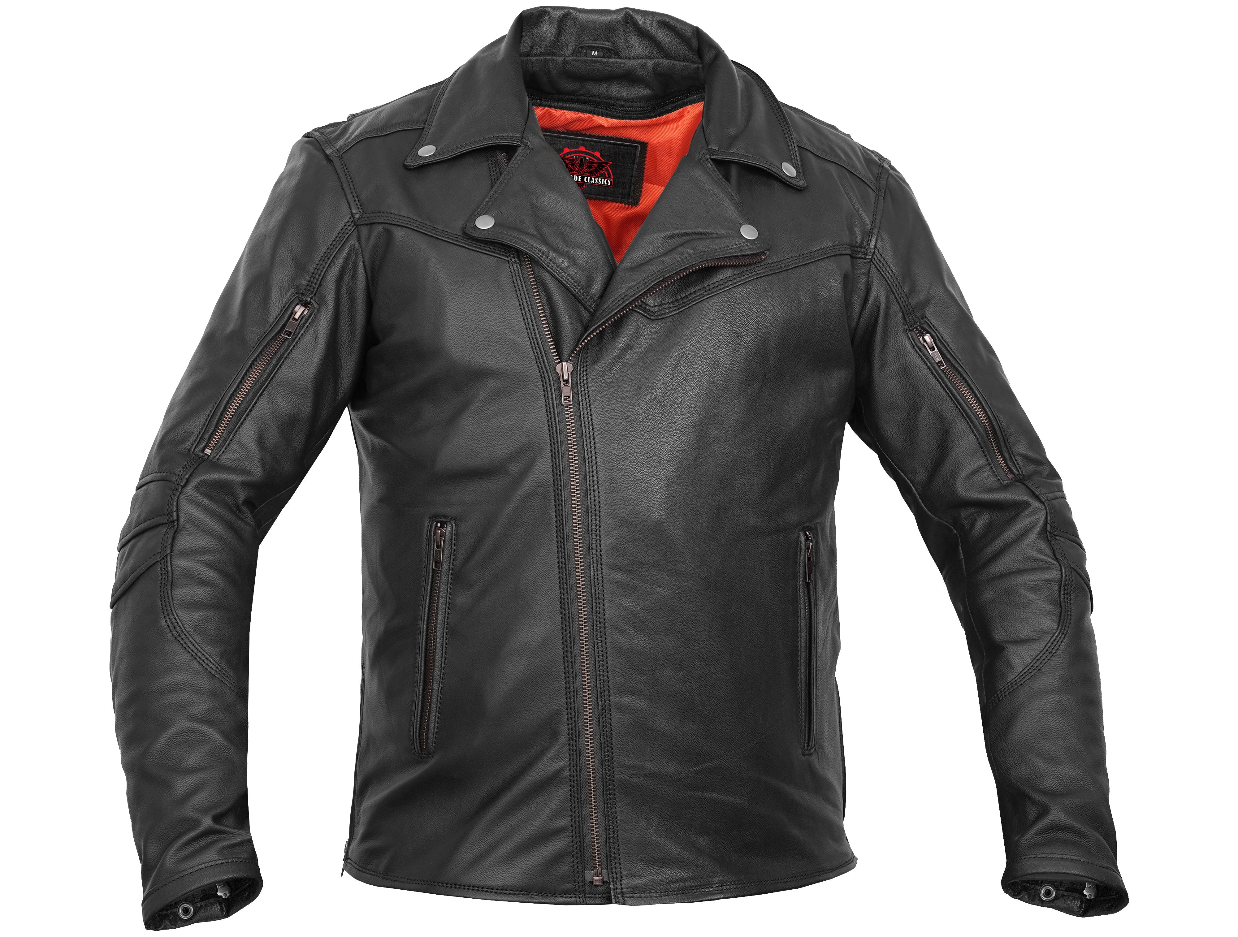 Black Speed™ Men's Motorcycle Leather Jacket
