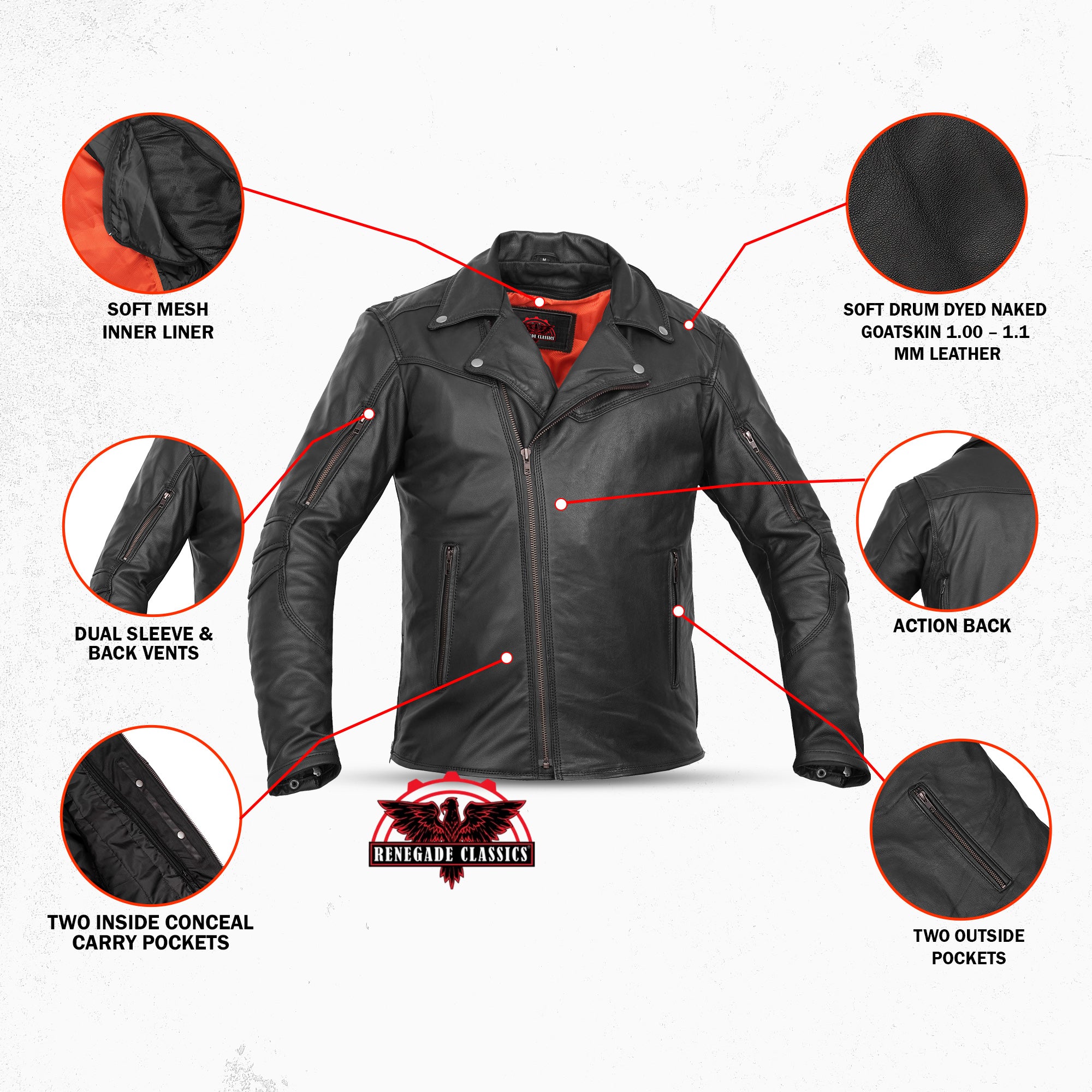 Black Speed™ Men's Motorcycle Leather Jacket