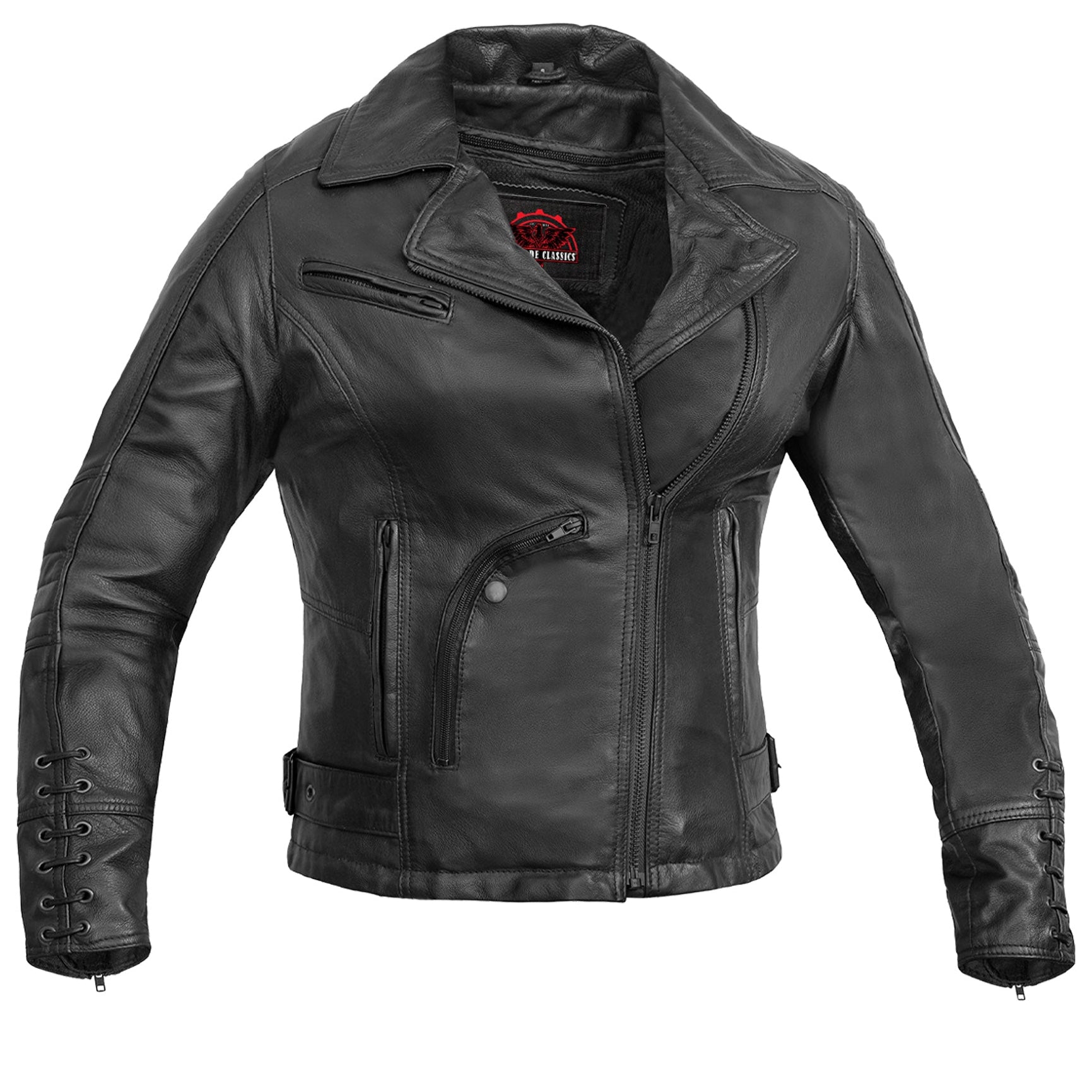 IronRose™ Women's Leather motorcycle Jacket Black