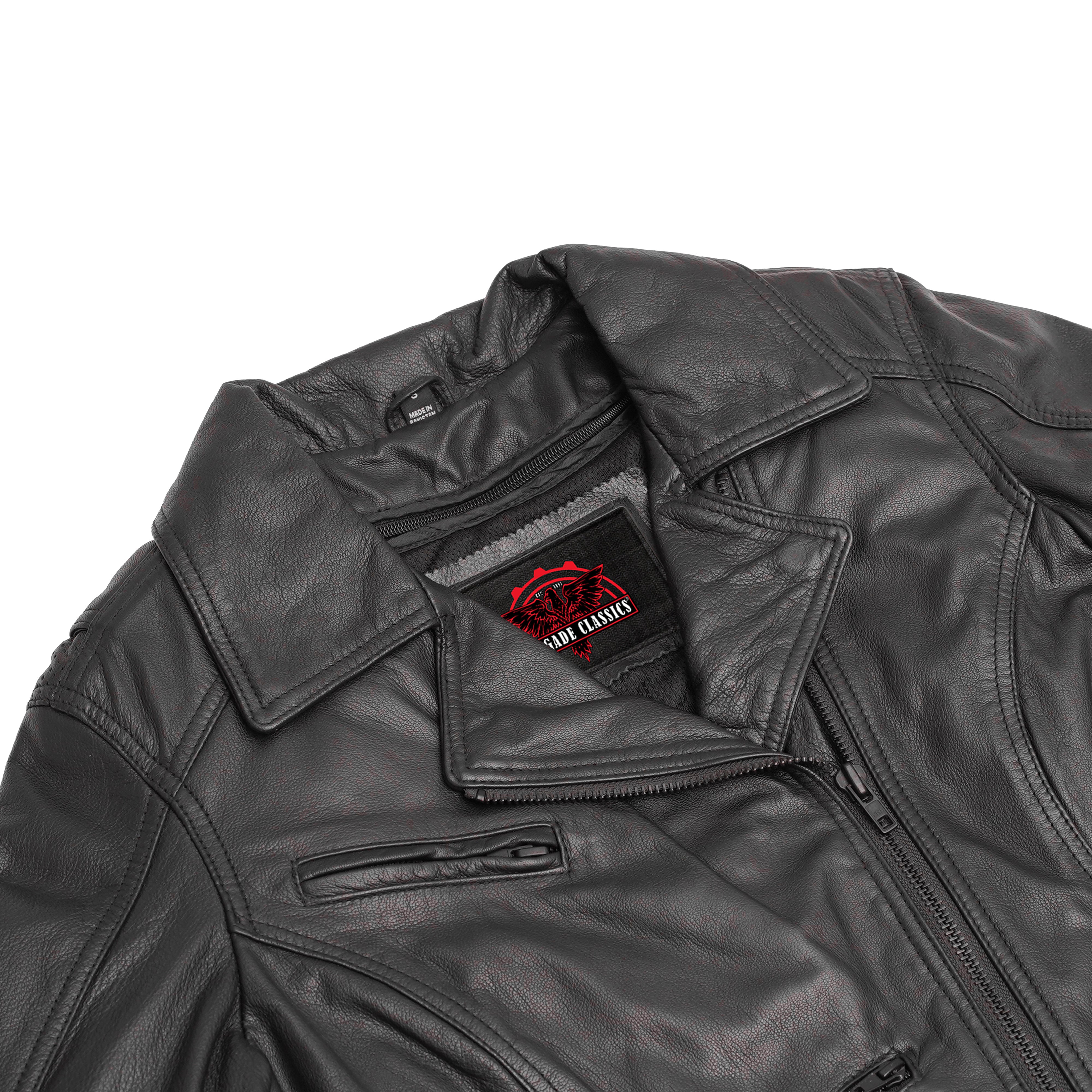 IronRose™ Women's Leather motorcycle Jacket Black