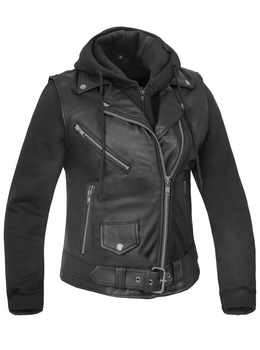 Lustré Noir Women's Leather Motorcycle Jacket
