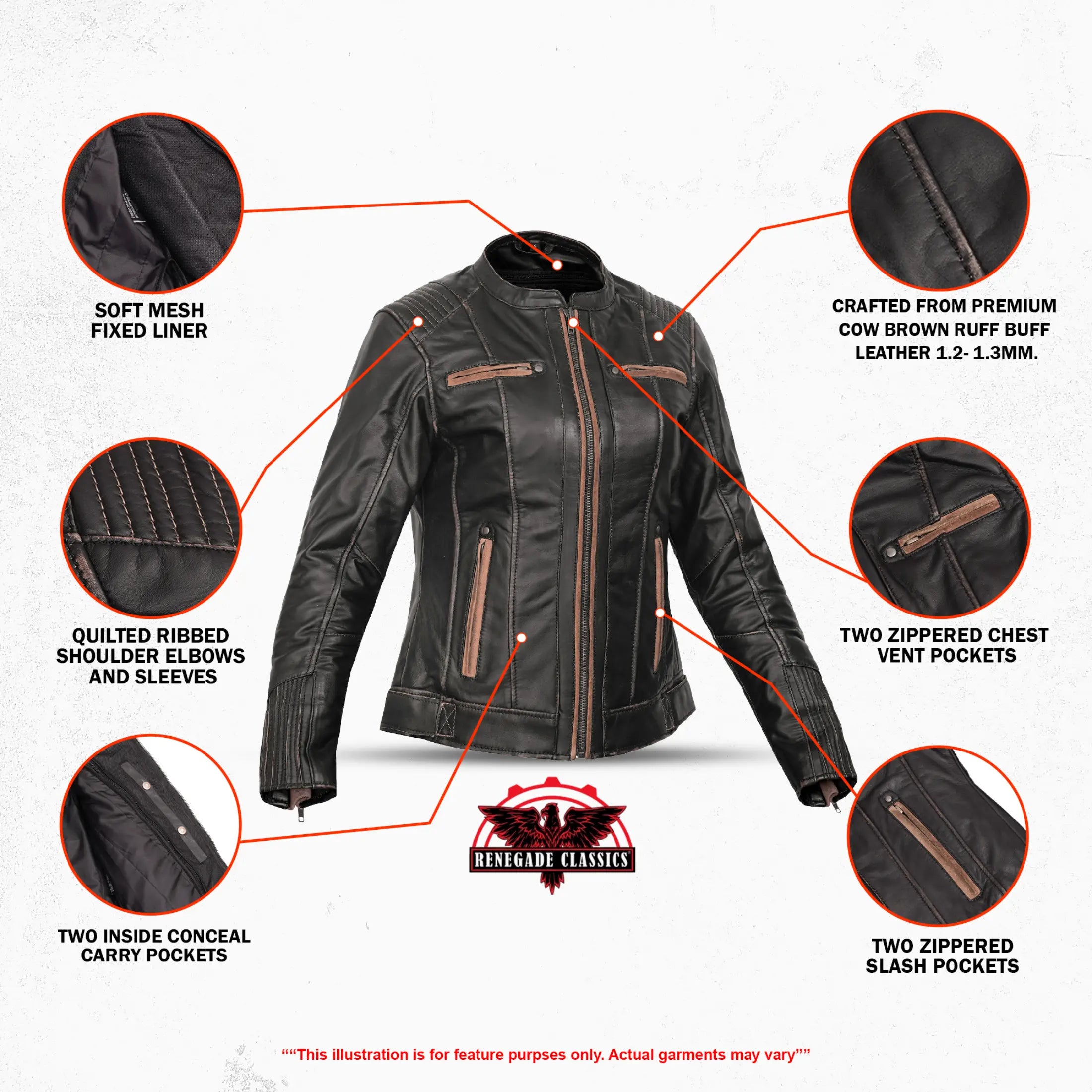 Maison Veyra Women’s Leather Motorcycle Jacket