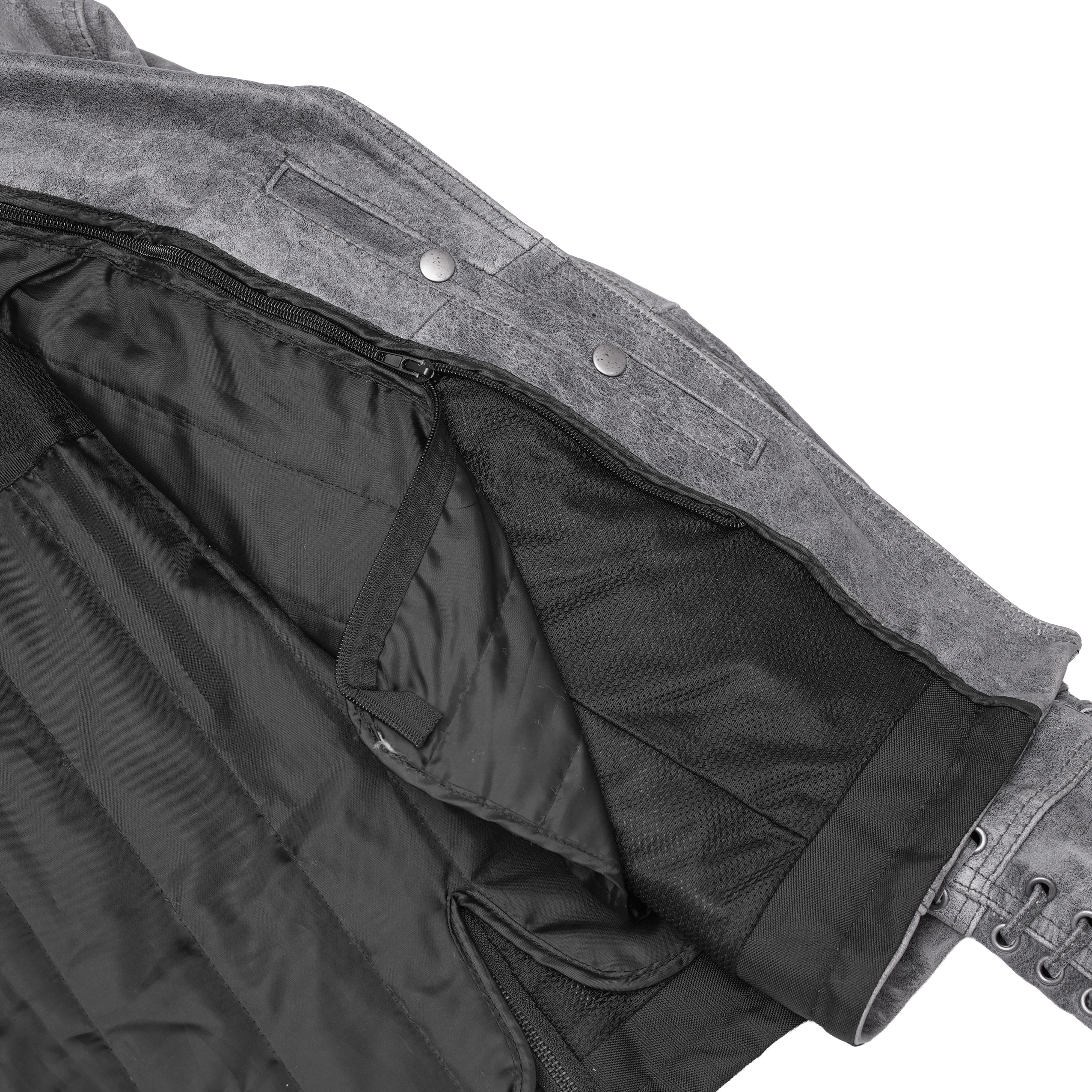 Frost Fury™ Women's  Leather  Biker Jacket – Gray