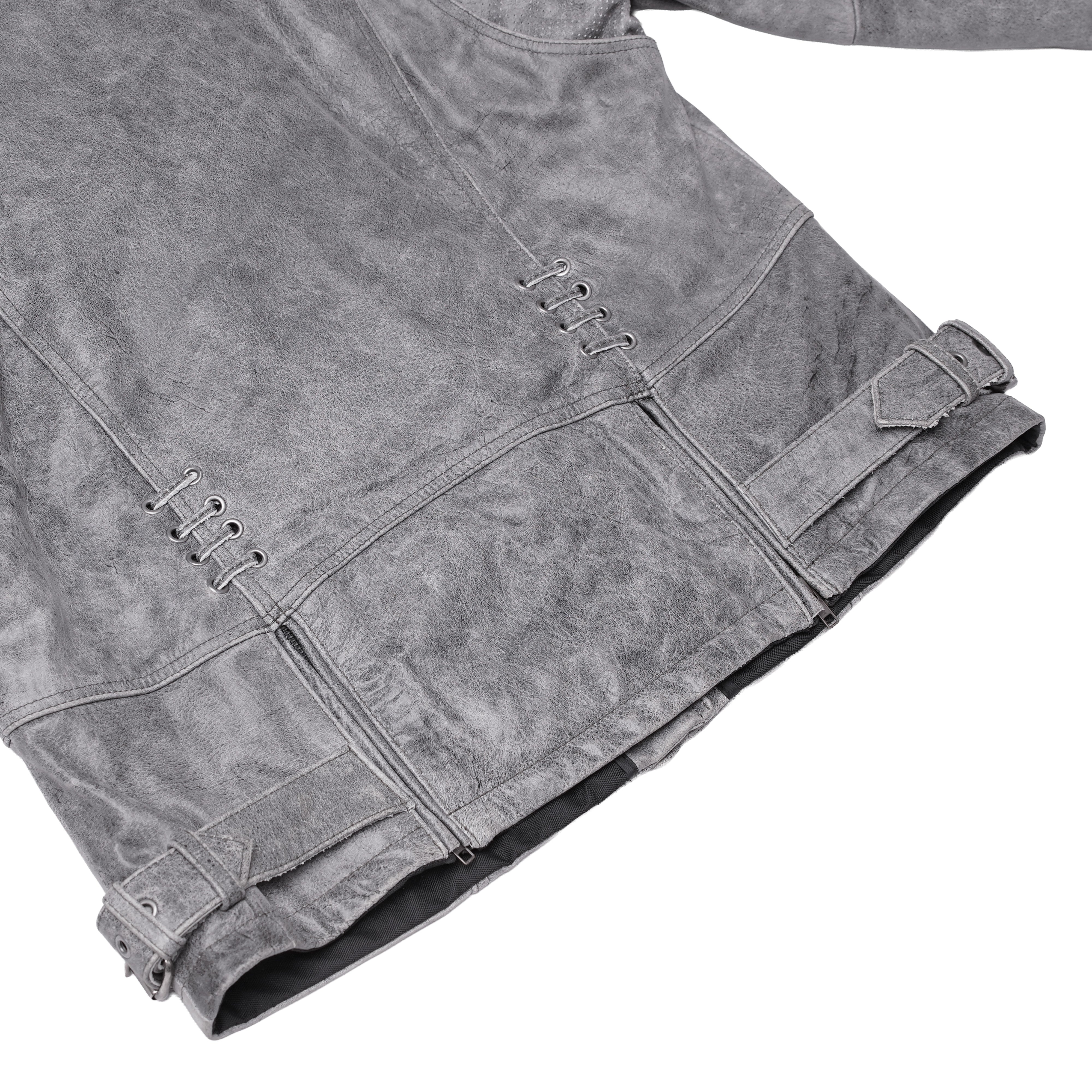 Frost Fury™ Women's  Leather  Biker Jacket – Gray
