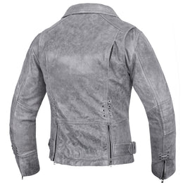 Frost Fury™ Women's  Leather  Biker Jacket – Gray