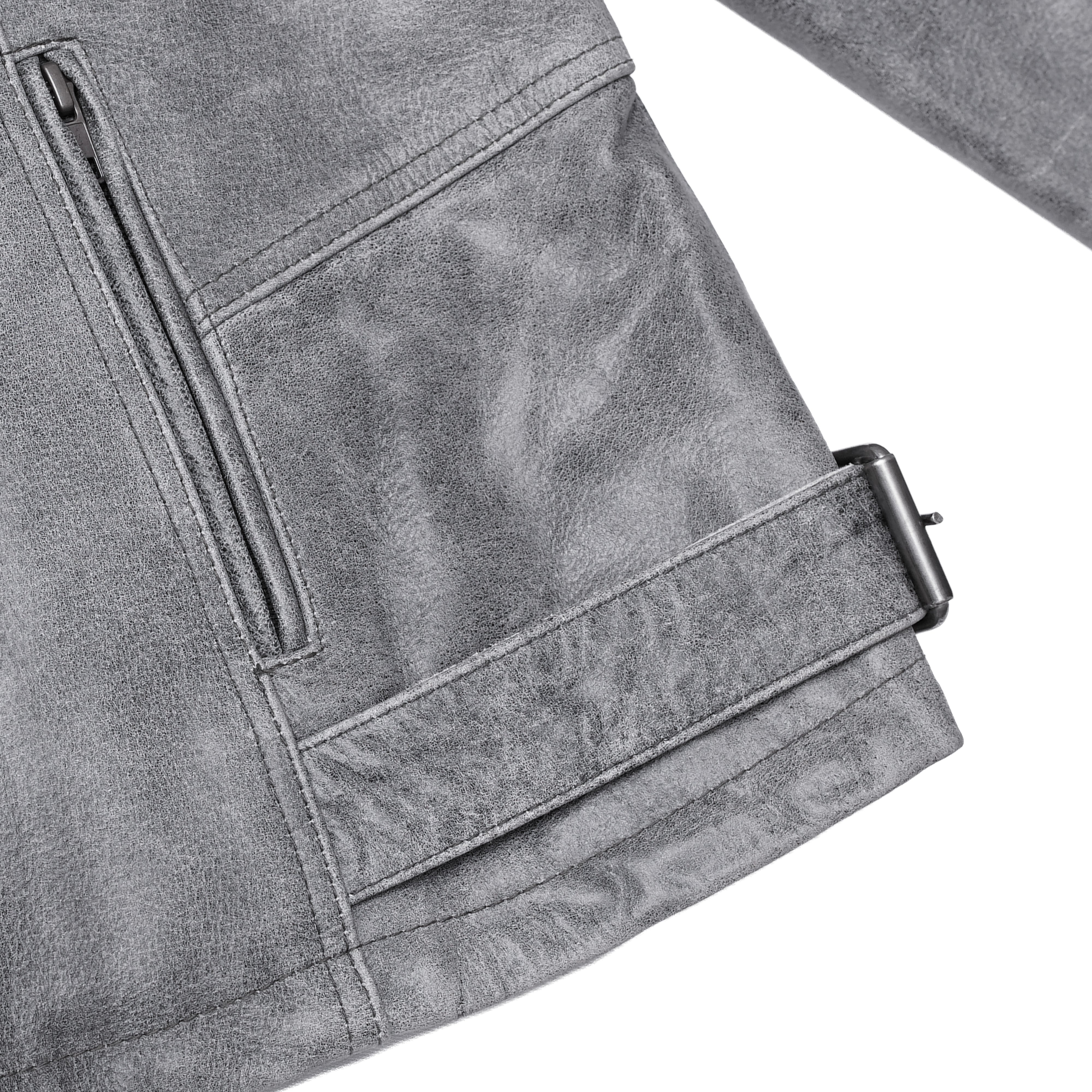 Frost Fury™ Women's  Leather  Biker Jacket – Gray