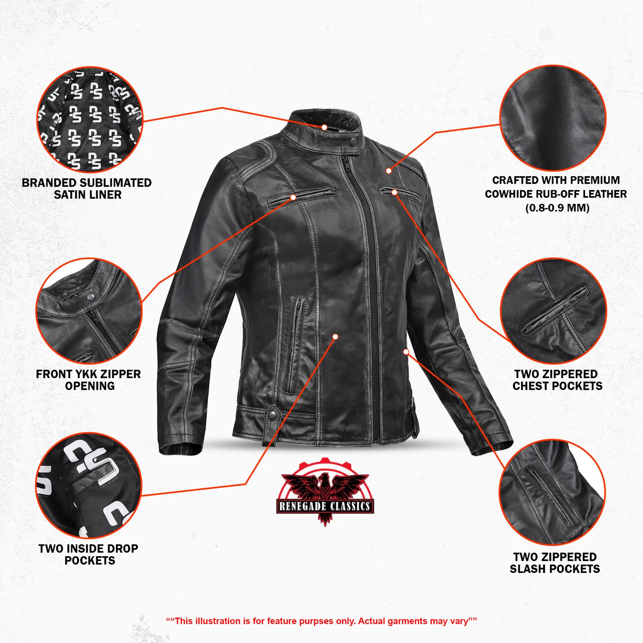 Marsha Women’s Leather Motorcycle Jacket