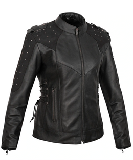 Camille Women's Leather Motorcycle Jacket