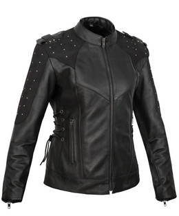 Camille Women's Leather Motorcycle Jacket