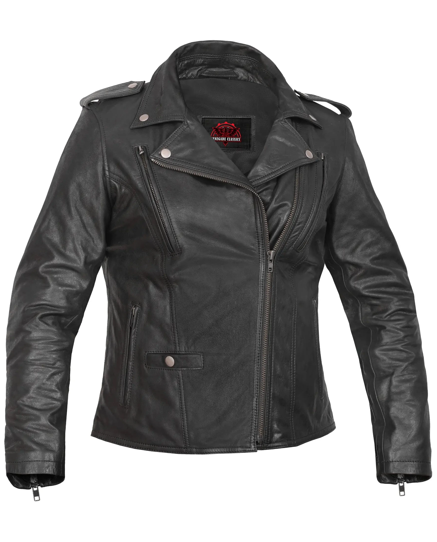 Blazing Dark Women’s Motorcycle Leather Jacket