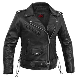 SpeedMoto™ Women's Leather Motorcycle Jacket