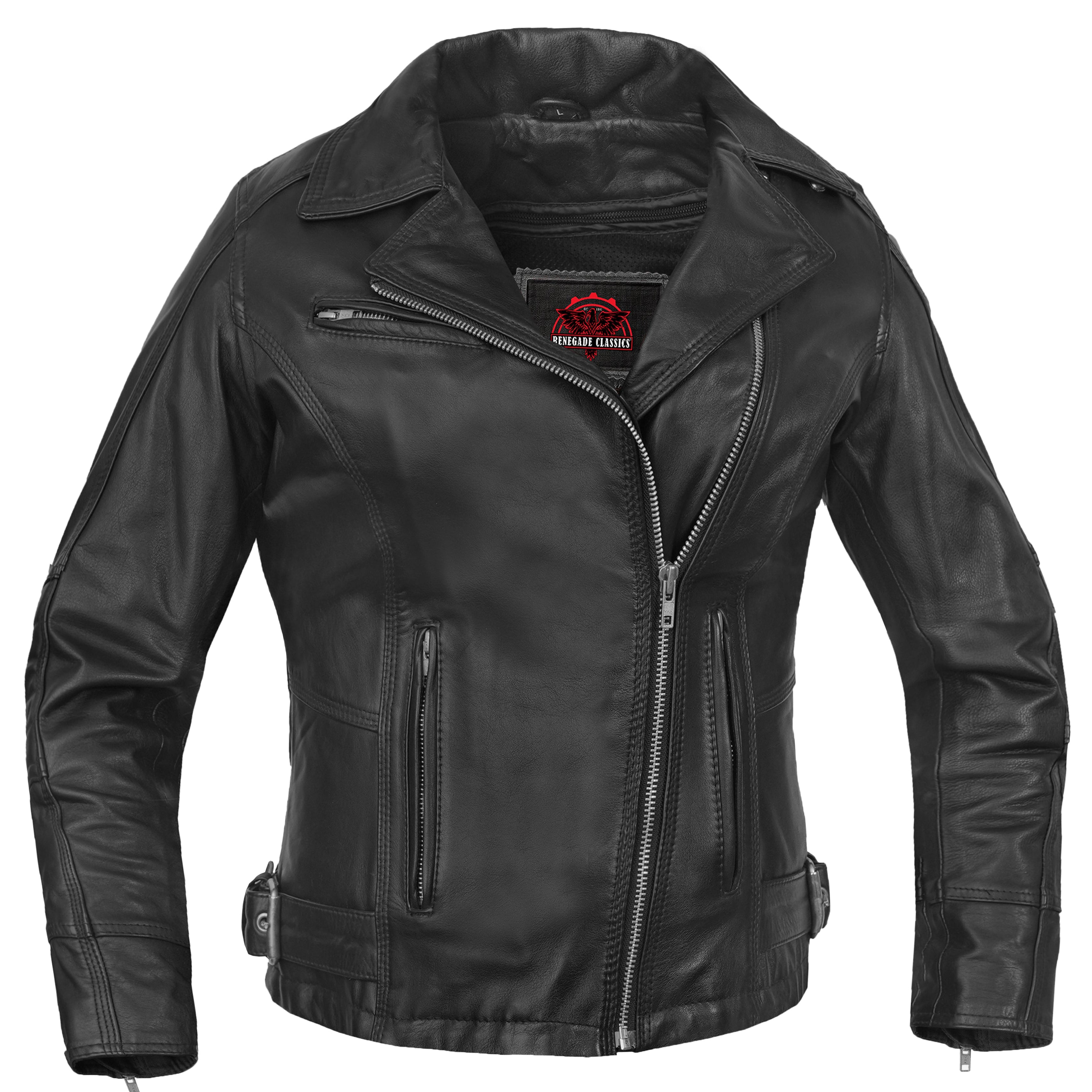 Pulse Glide™ Women's  Black Leather Motorcycle Jacket