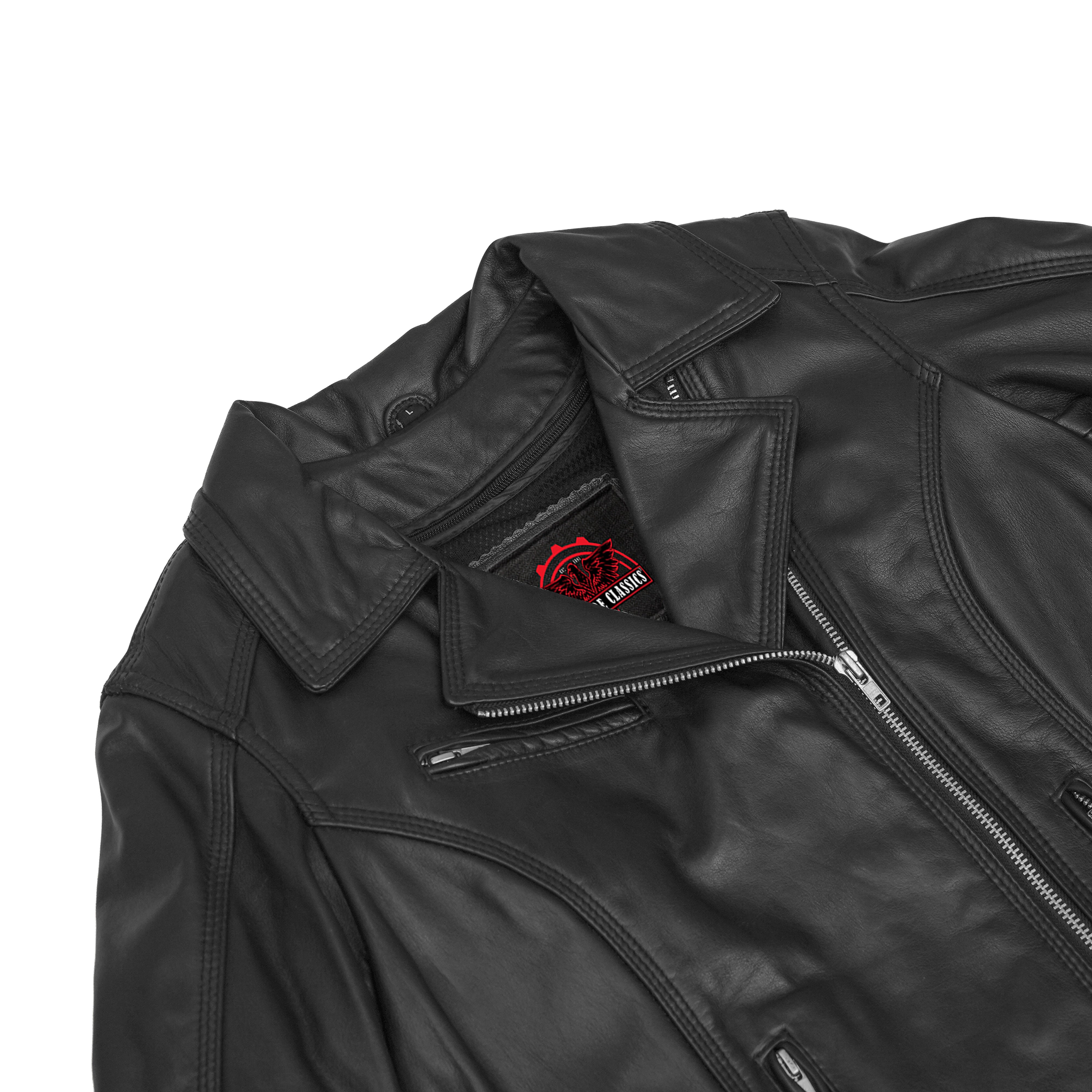 Pulse Glide™ Women's  Black Leather Motorcycle Jacket