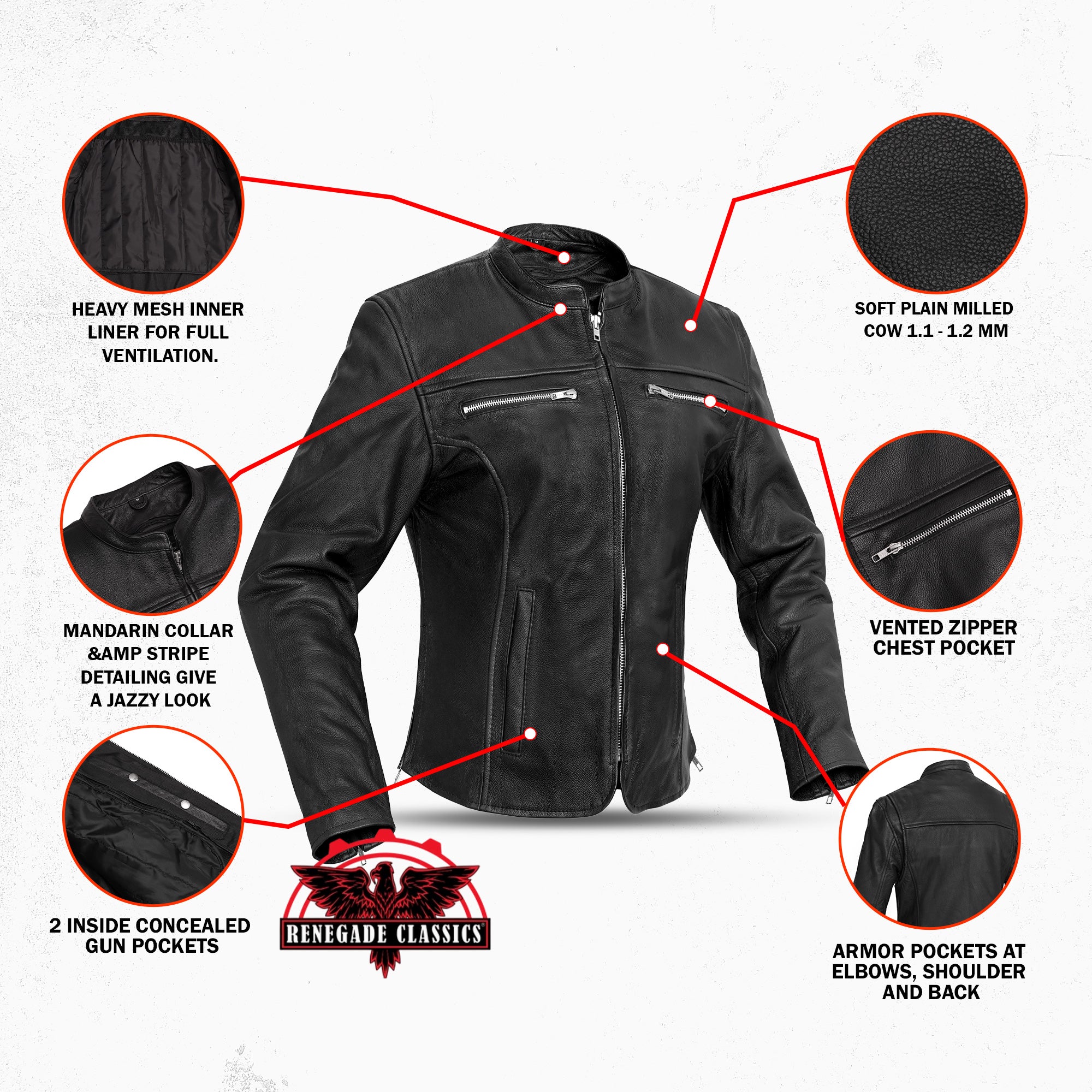 Road Queen™ Women's Black Leather Biker Jacket