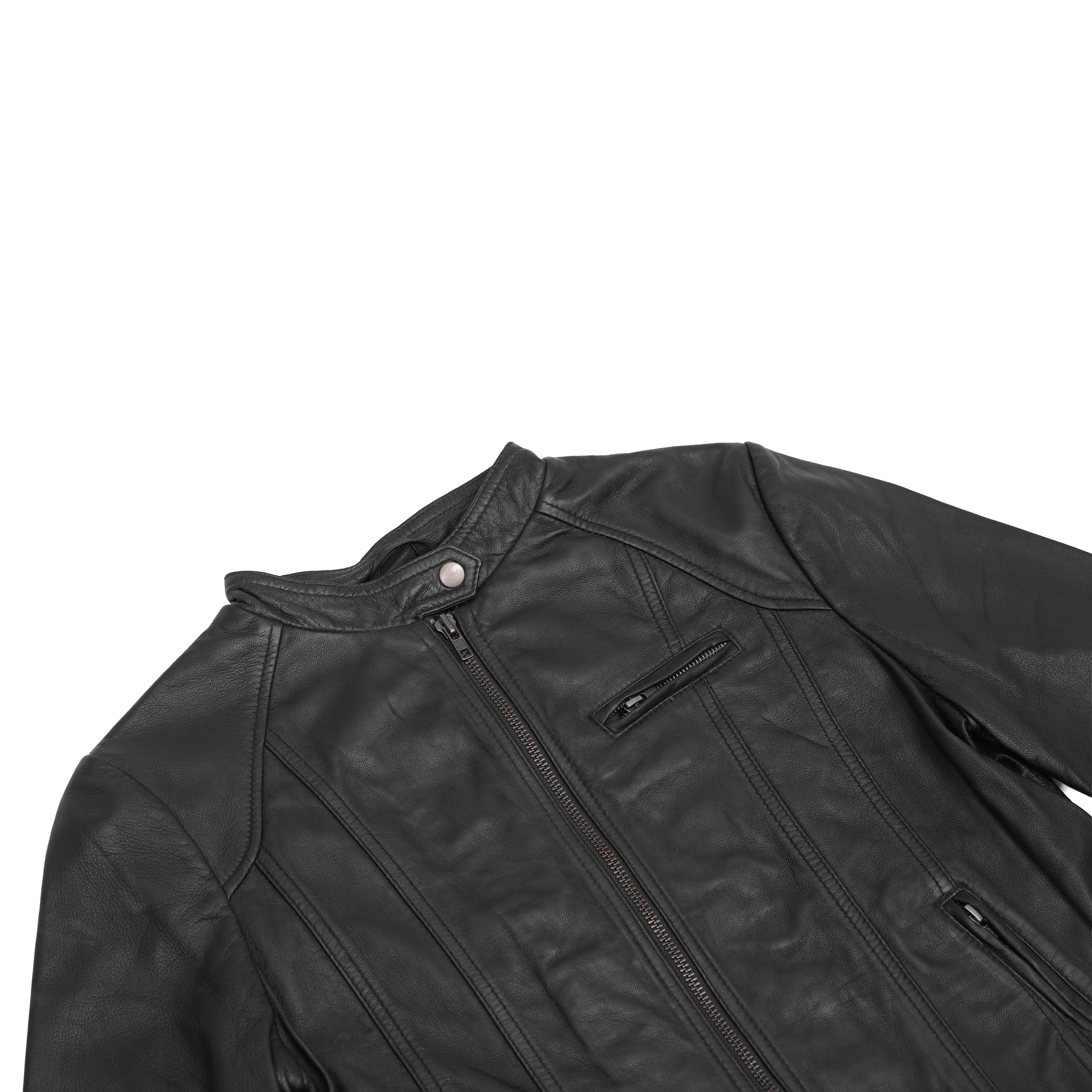Black Mirage™ Women's Leather Motorcycle Jacket