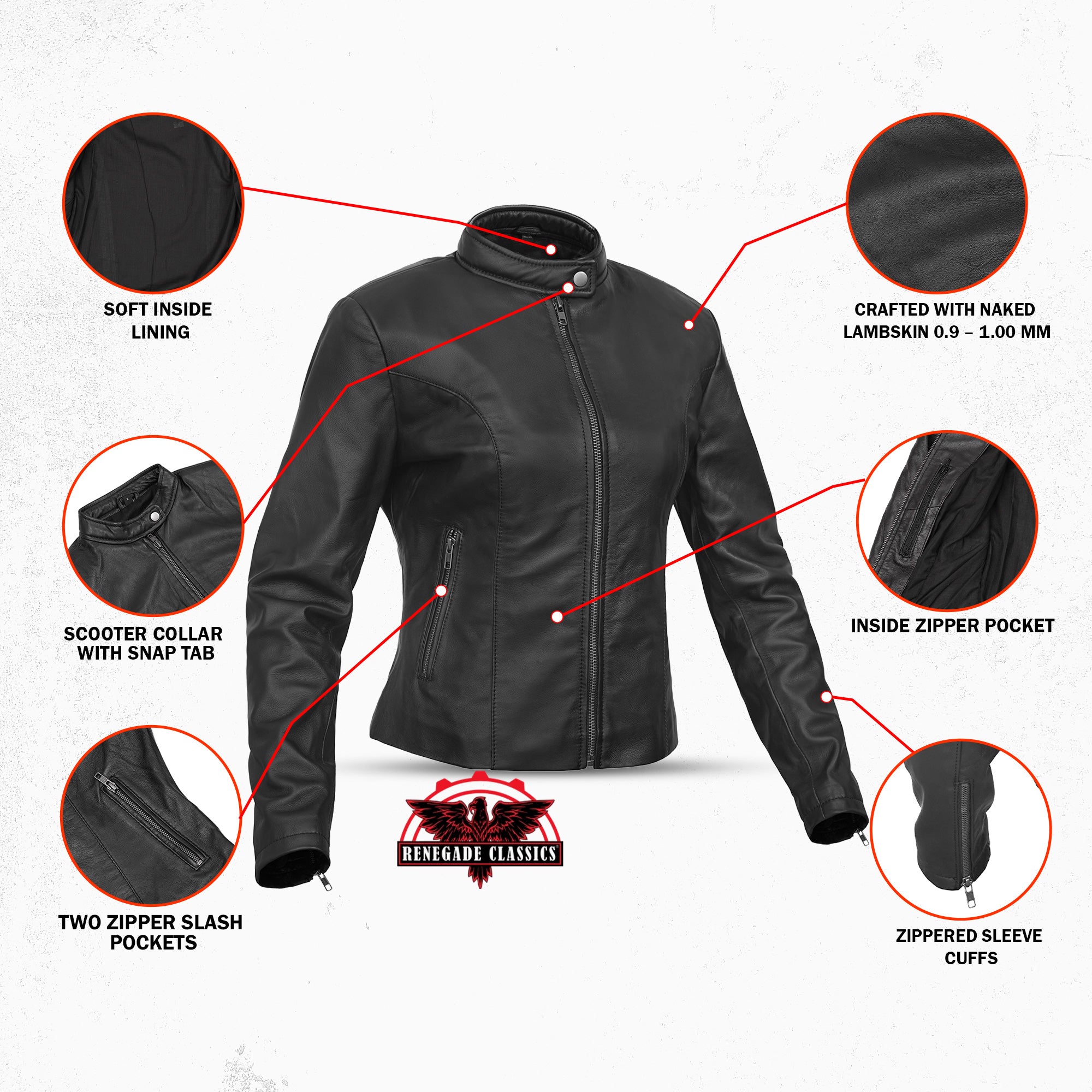 Sunstorm™ Women's Leather Motorcycle Jacket