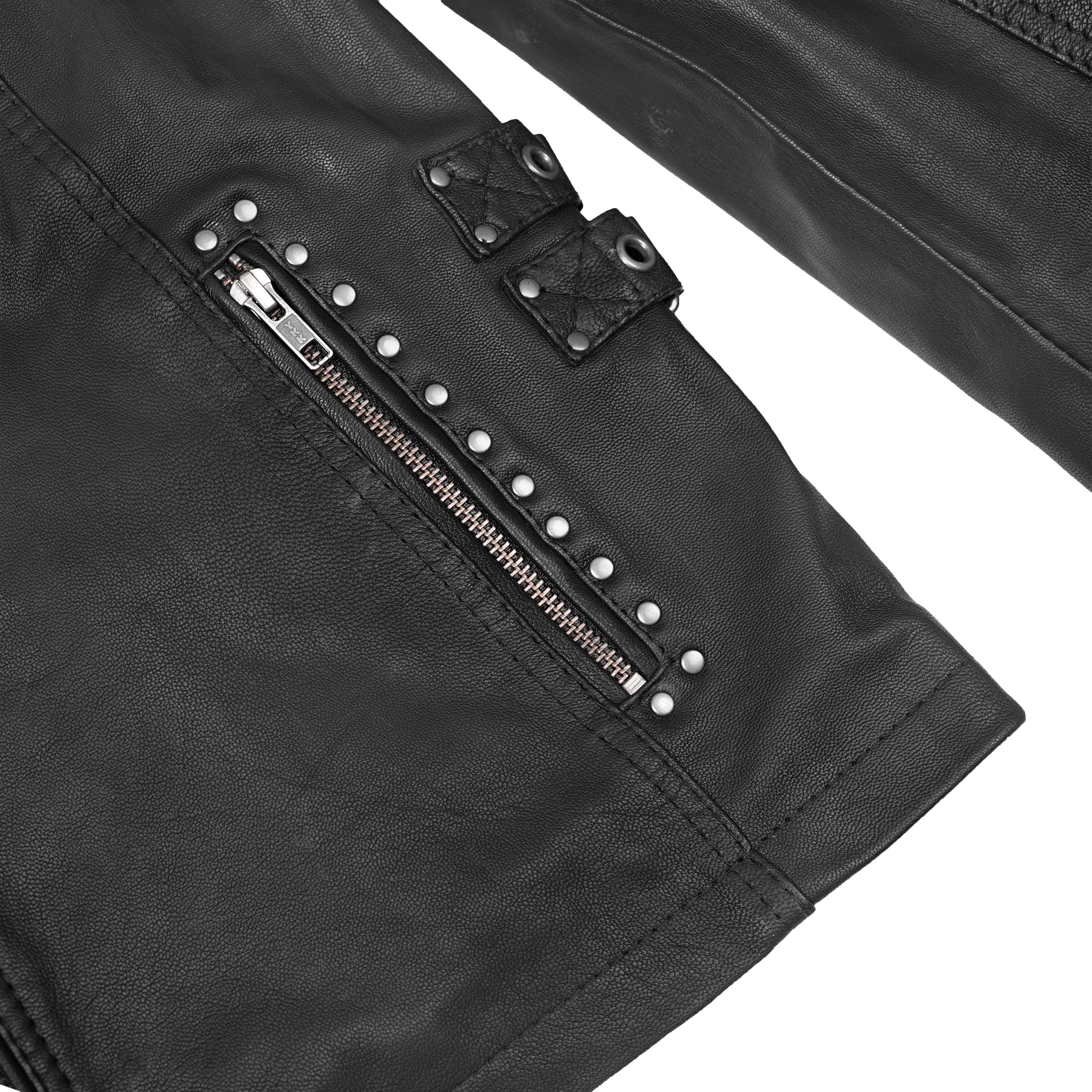Wild Night™ Women's Fringe Leather Motorcycle Jacket – Black