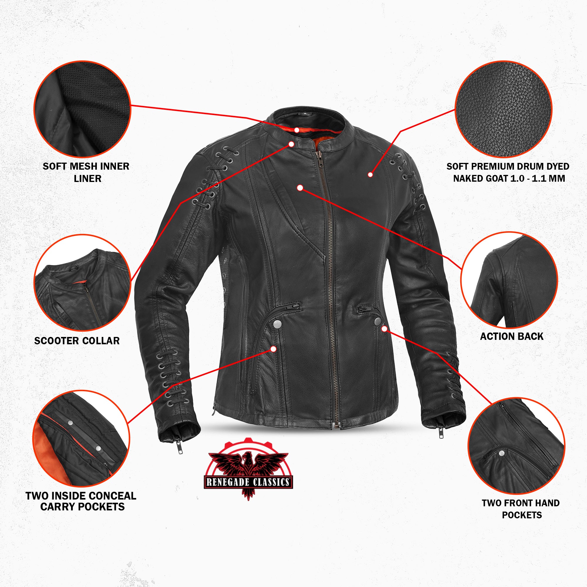 Rose Grace™ Women's Leather Motorcycle Jacket