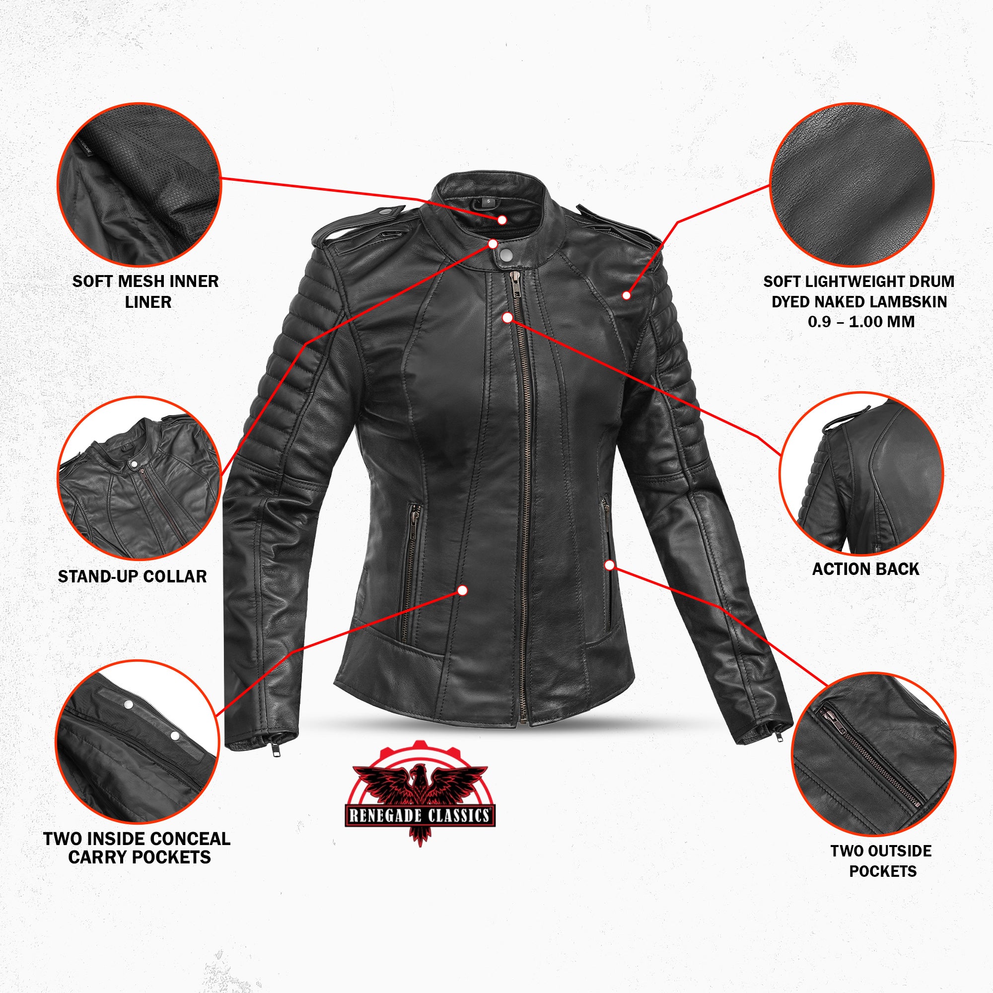 MotoDiva™ Women's Leather Motorcycle Jacket