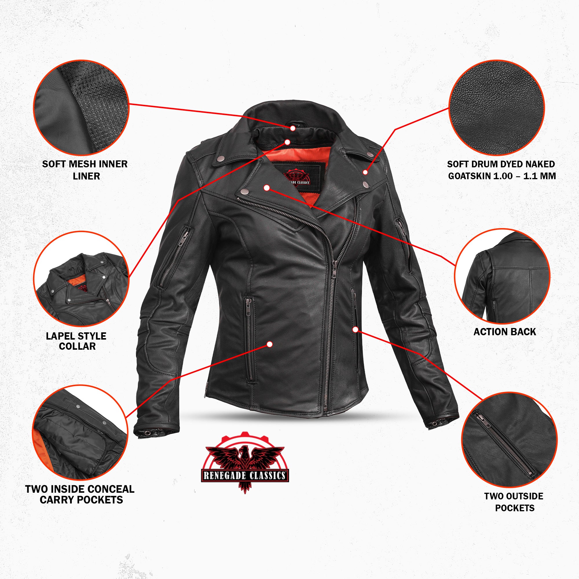 Tempest Women's Leather Motorcycle Jacket