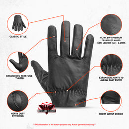 Highway Hawk™  Men's Leather Gloves