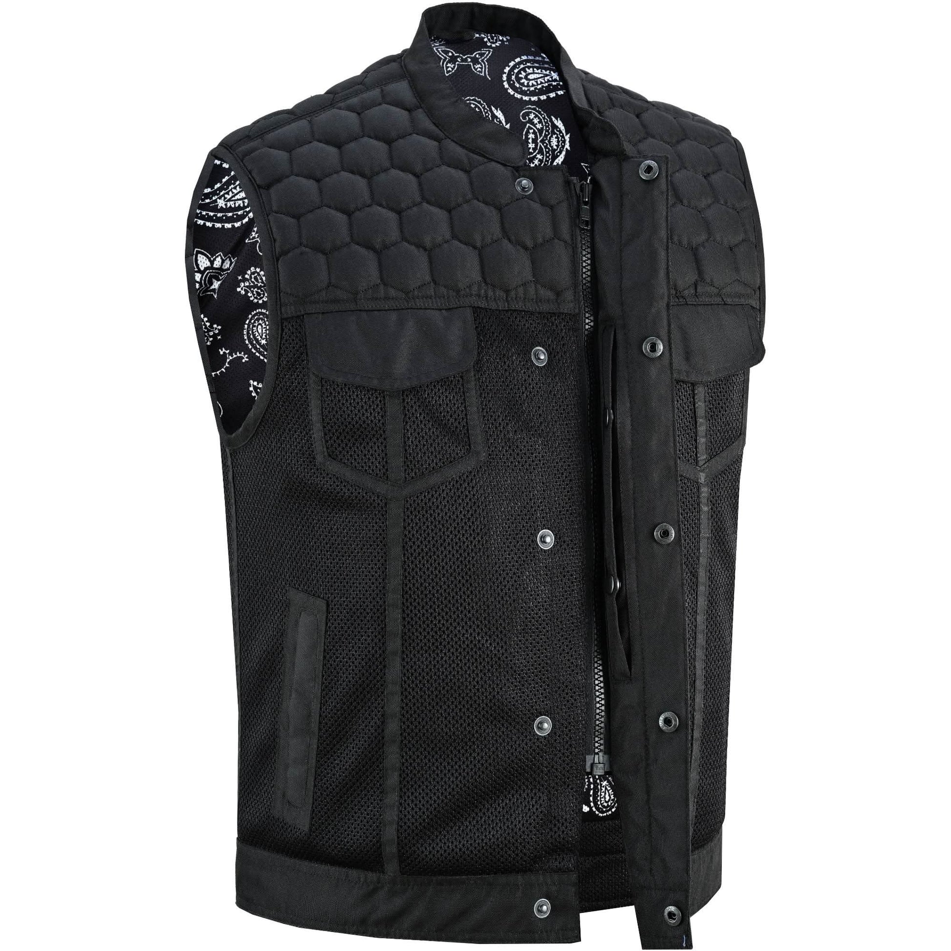 Mesh Rave Men's Black Mesh Textile Vest Renegade Classics