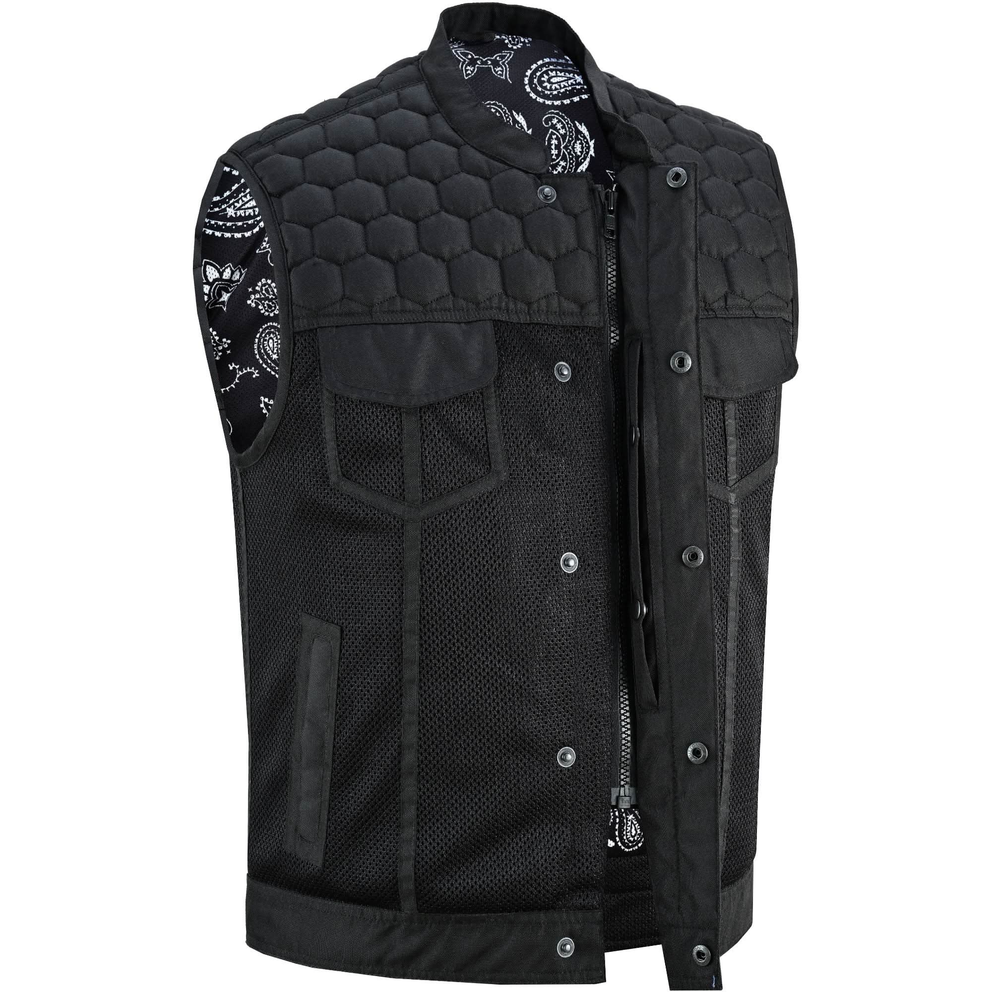 Mesh Rave Men's Black Mesh Textile Vest Renegade Classics