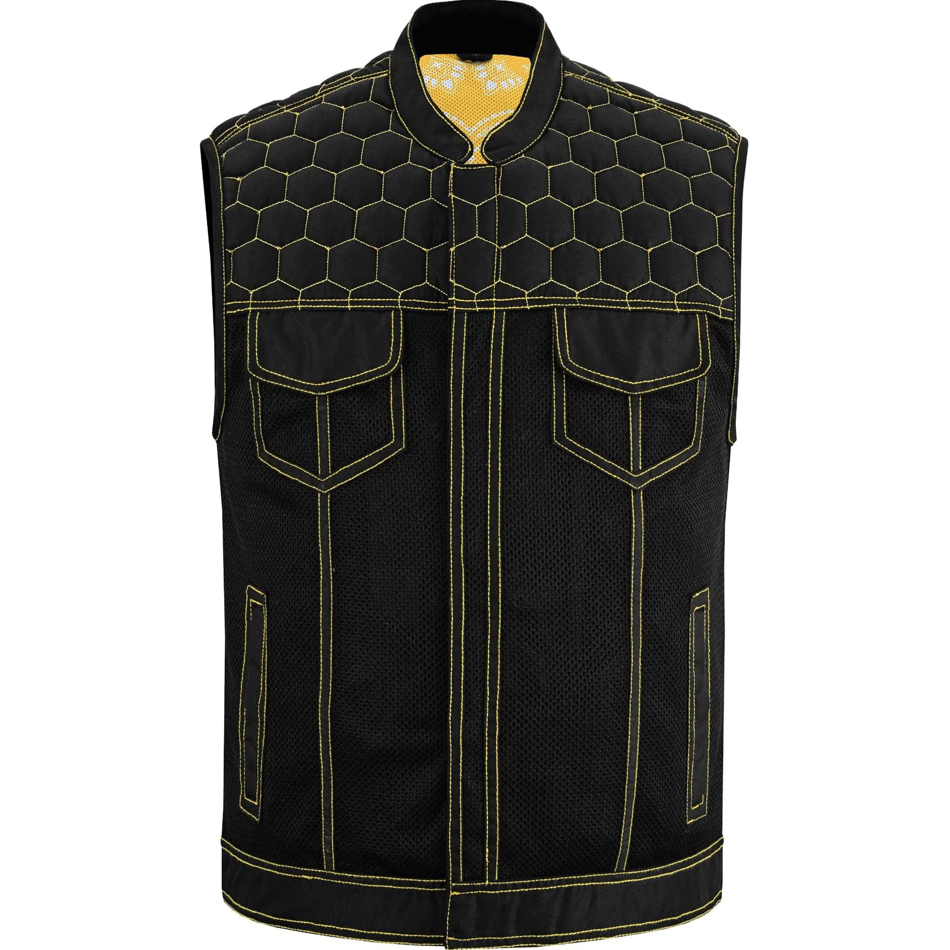 Gloom Gold Men's Black Mesh Textile Vest Renegade Classics