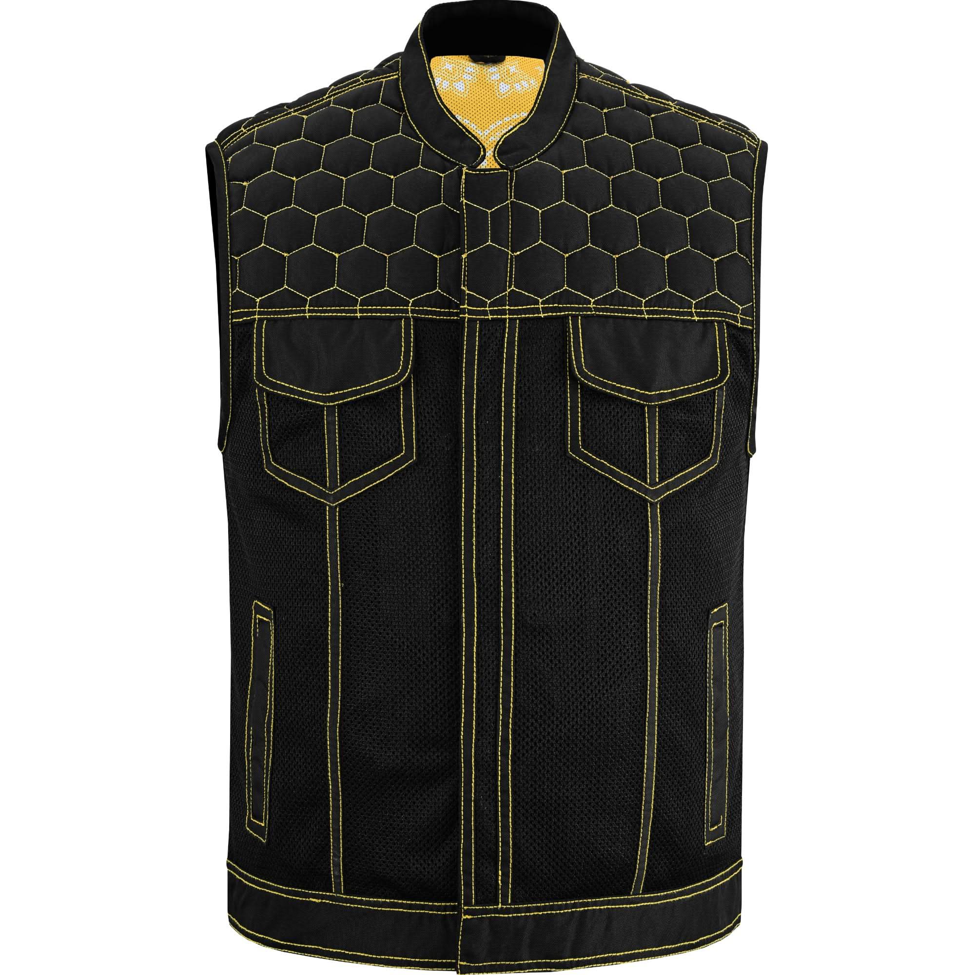 Gloom Gold Men's Black Mesh Textile Vest Renegade Classics