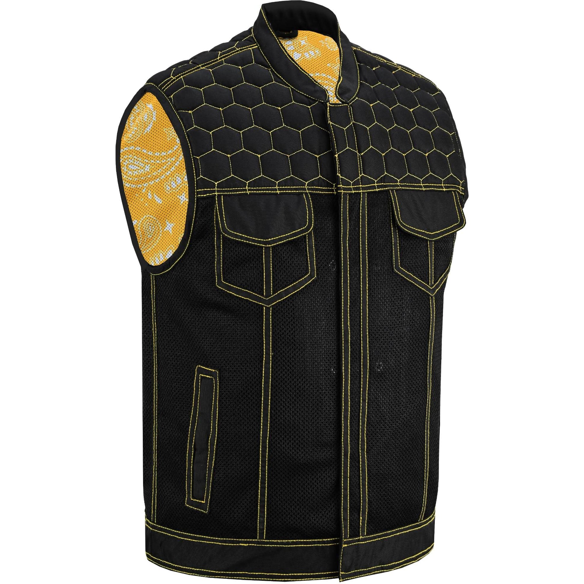 Gloom Gold Men's Black Mesh Textile Vest Renegade Classics