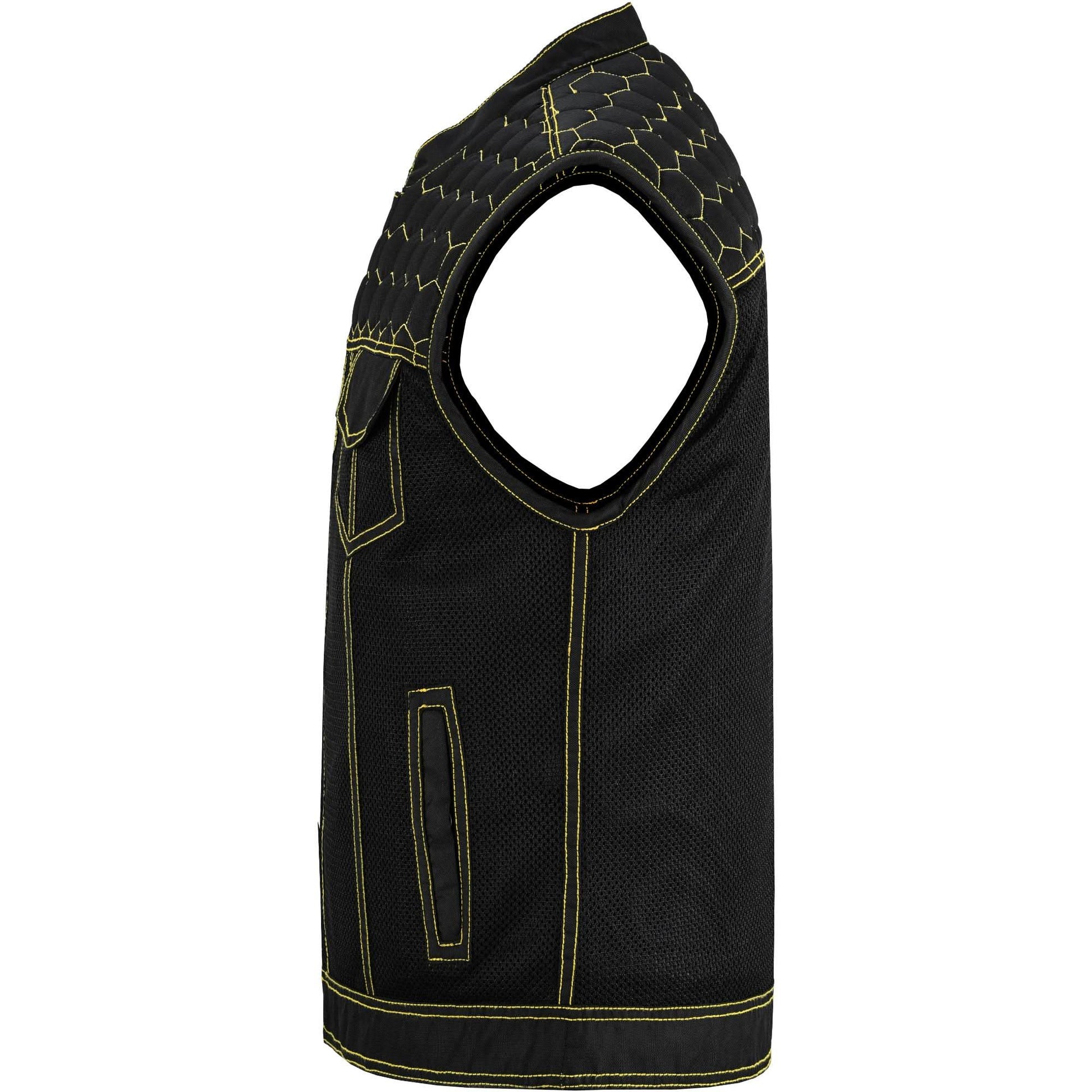 Gloom Gold Men's Black Mesh Textile Vest Renegade Classics