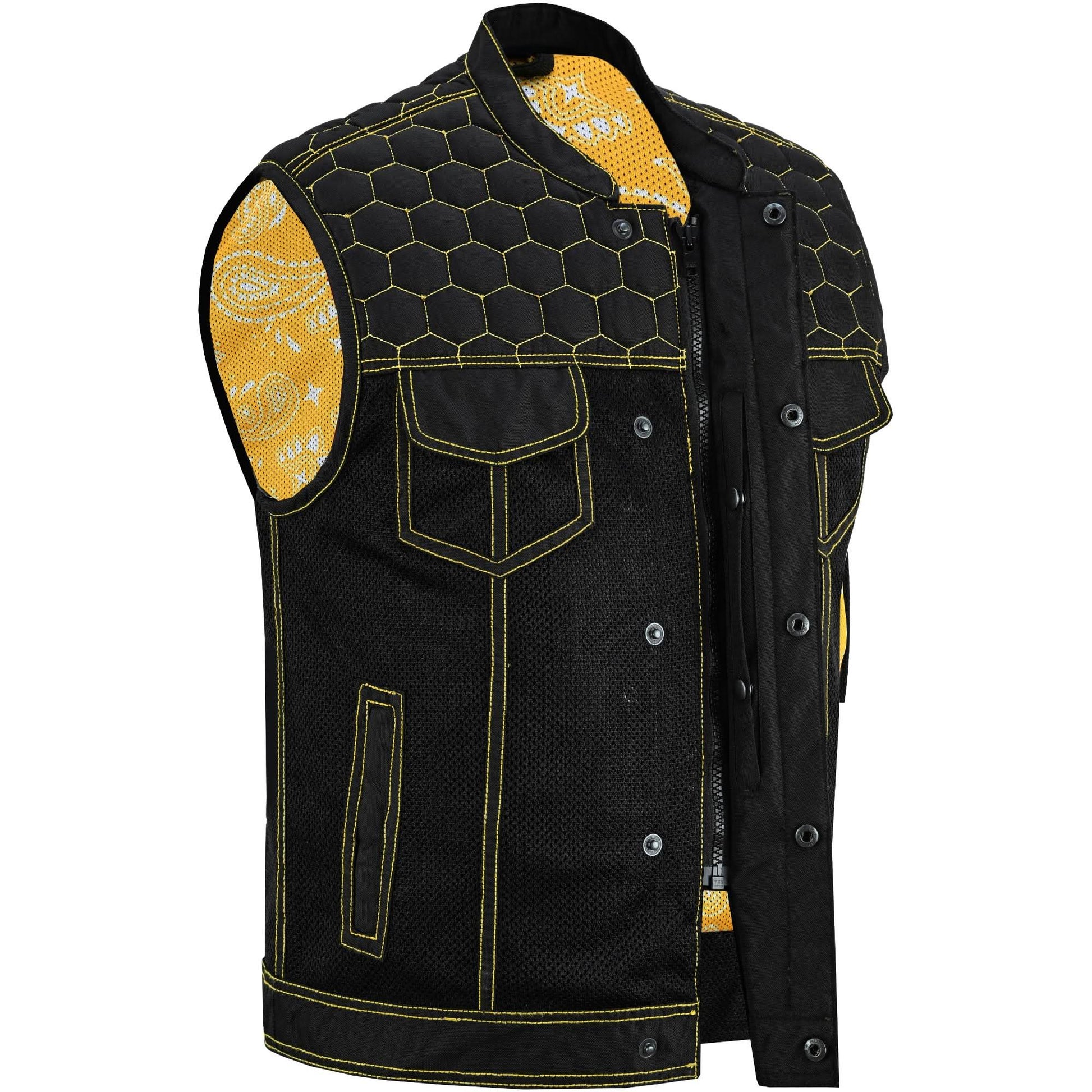 Gloom Gold Men's Black Mesh Textile Vest Renegade Classics