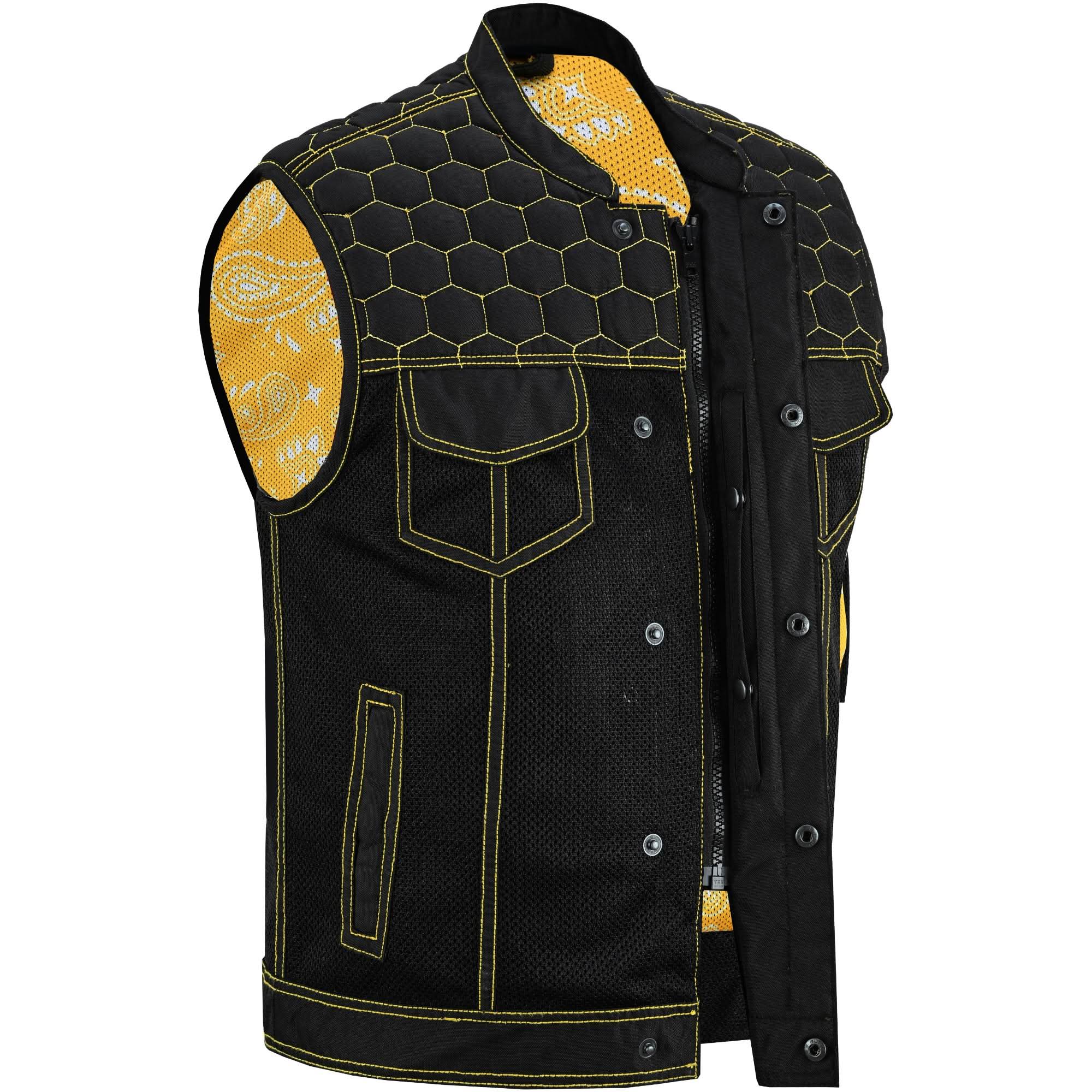Gloom Gold Men's Black Mesh Textile Vest Renegade Classics