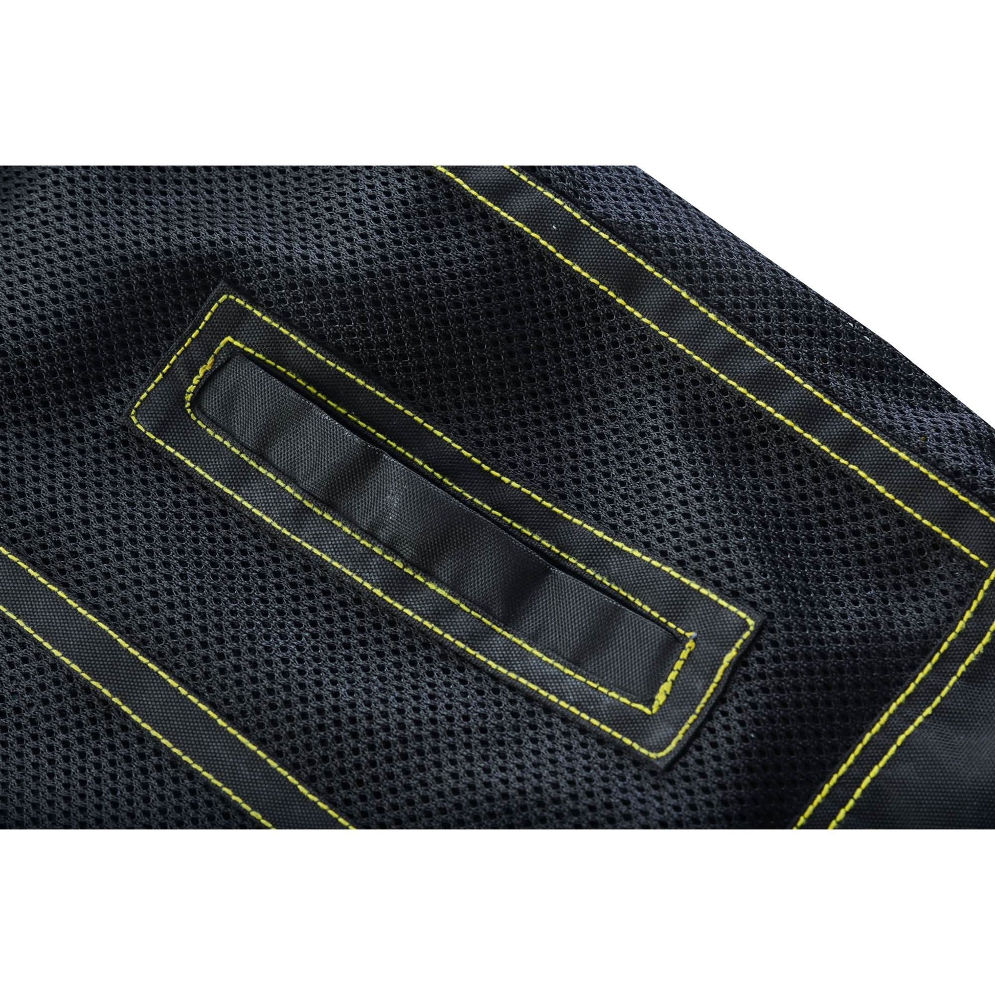 Nitro Rush Men's Black Mesh Textile Vest with Yellow Diamond Stitch Renegade Classics