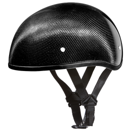 D.O.T. Daytona Skull Cap W/O Visor- Grey Carbon Fiber
