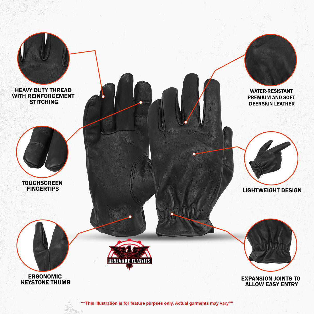 Dark Horn™ Men's leather gloves – Black