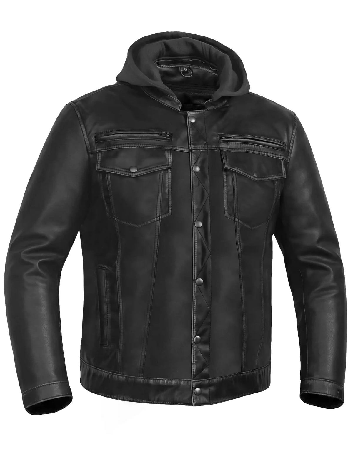 DarkMuse Men's Leather Motorcycle Jacket