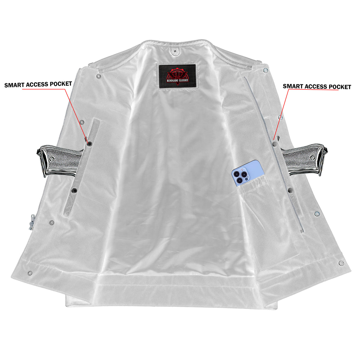 Dawn Run™ Mens Leather Motorcycle Vest