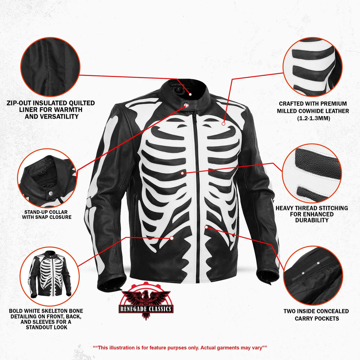Skull Sprint™ Men’s Leather Motorcycle Jacket