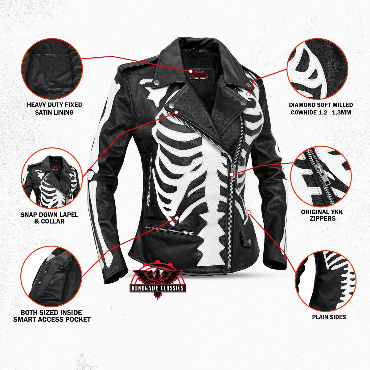 Deathless Women’s Leather Motorcycle Jacket