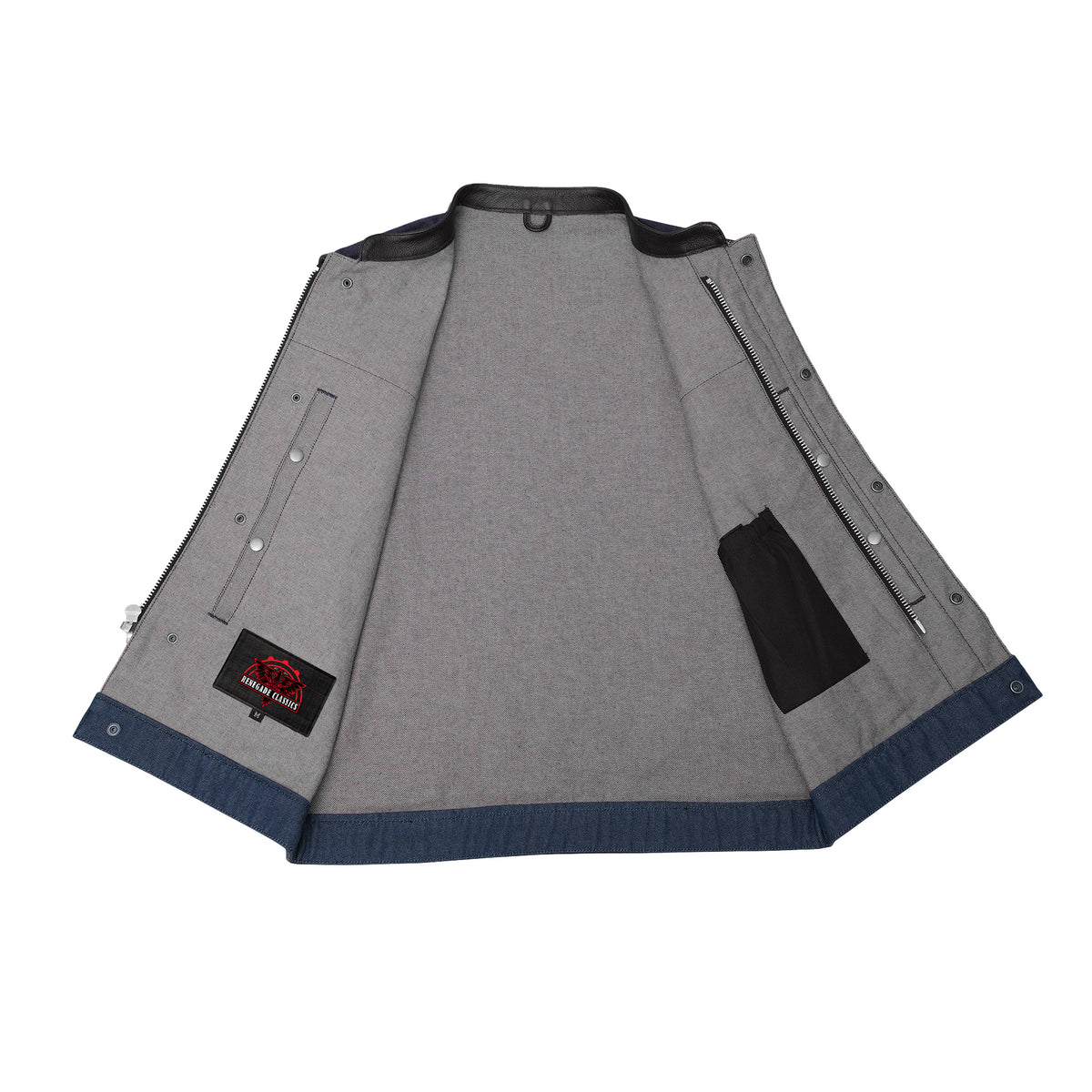 Dual-Tex™ Mens Denim Motorcycle Vest