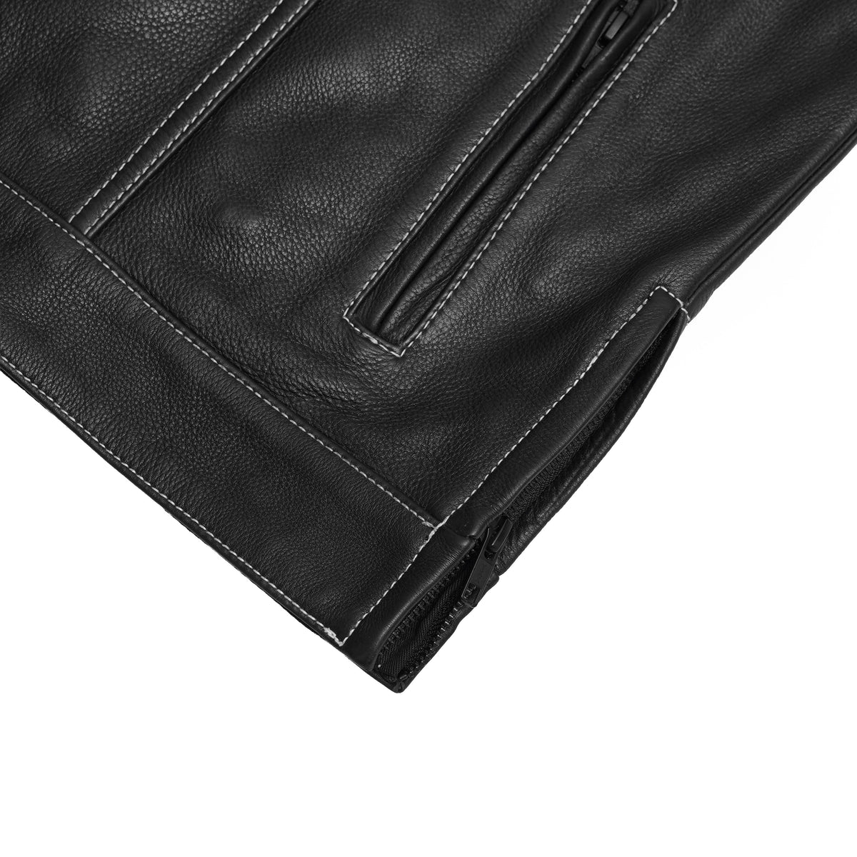 Dustin Mens Leather Motorcycle Vest